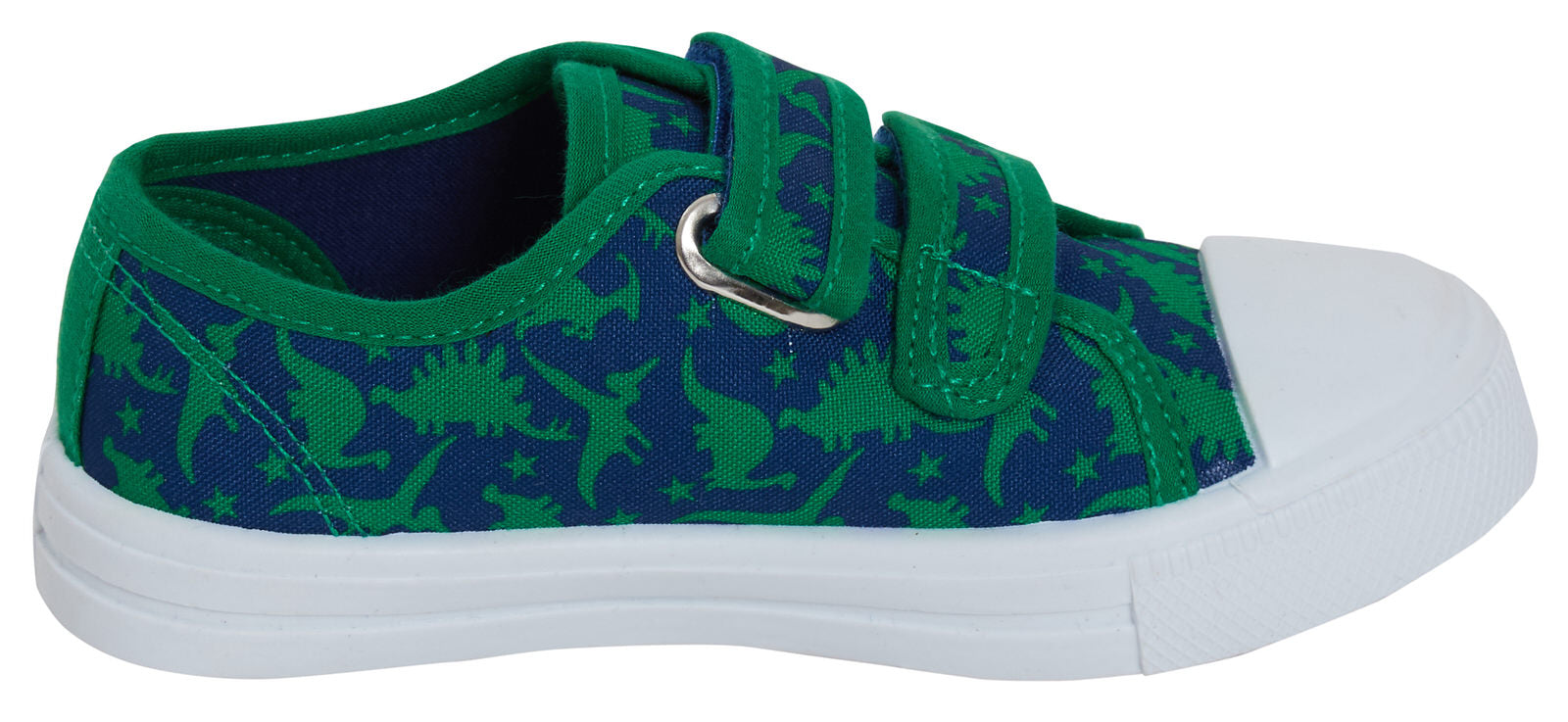 Boys Dinosaur Canvas Shoes Kids Dino Plimsolls Trainers Easy Fasten Casual Pumps