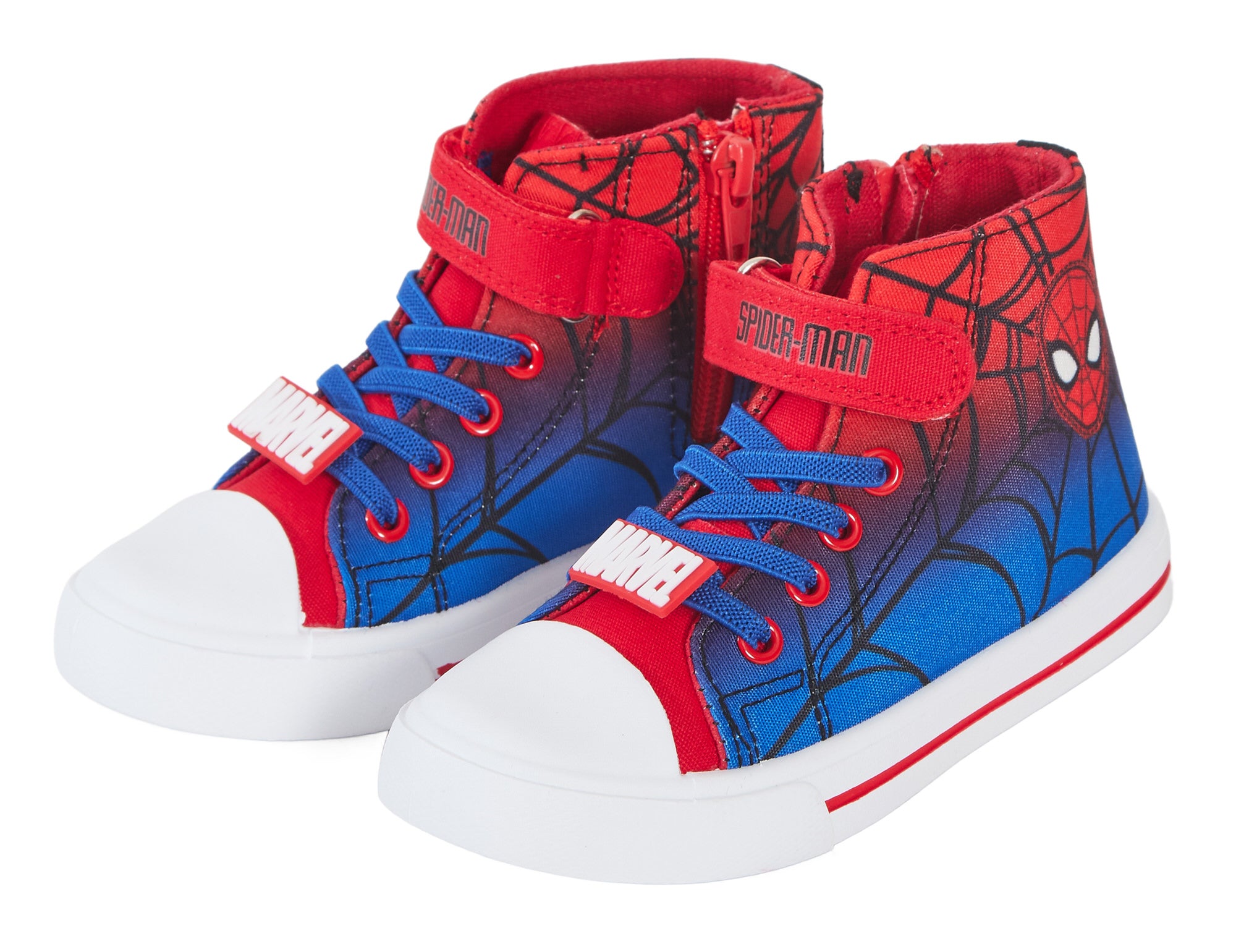 Boys Spiderman Canvas Hi Top Trainers Kids Marvel Sports Shoes Plimsolls Pumps