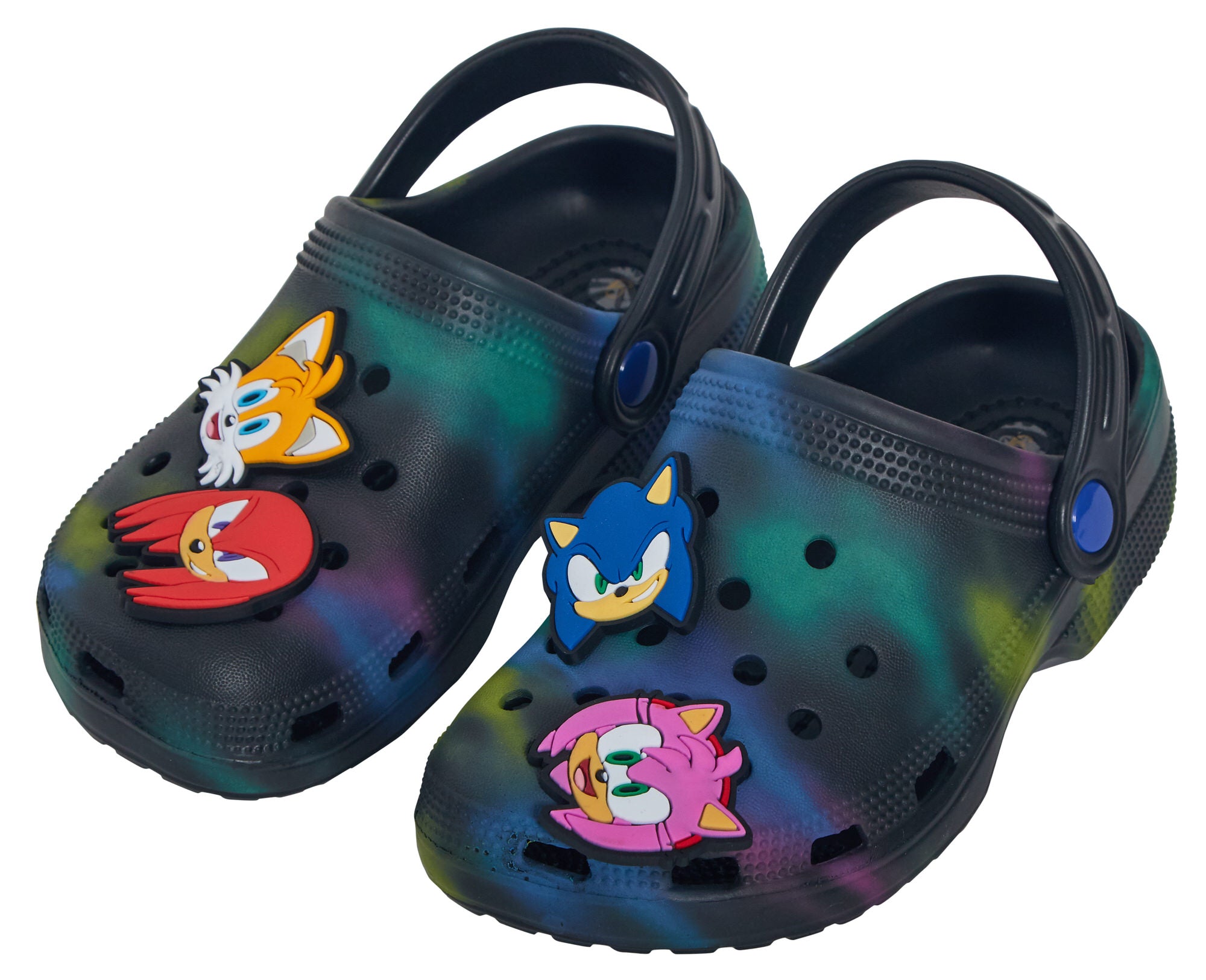 Boys Sonic The Hedgehog Clogs + Charms Sandals Kids Summer Sliders Beach Shoes