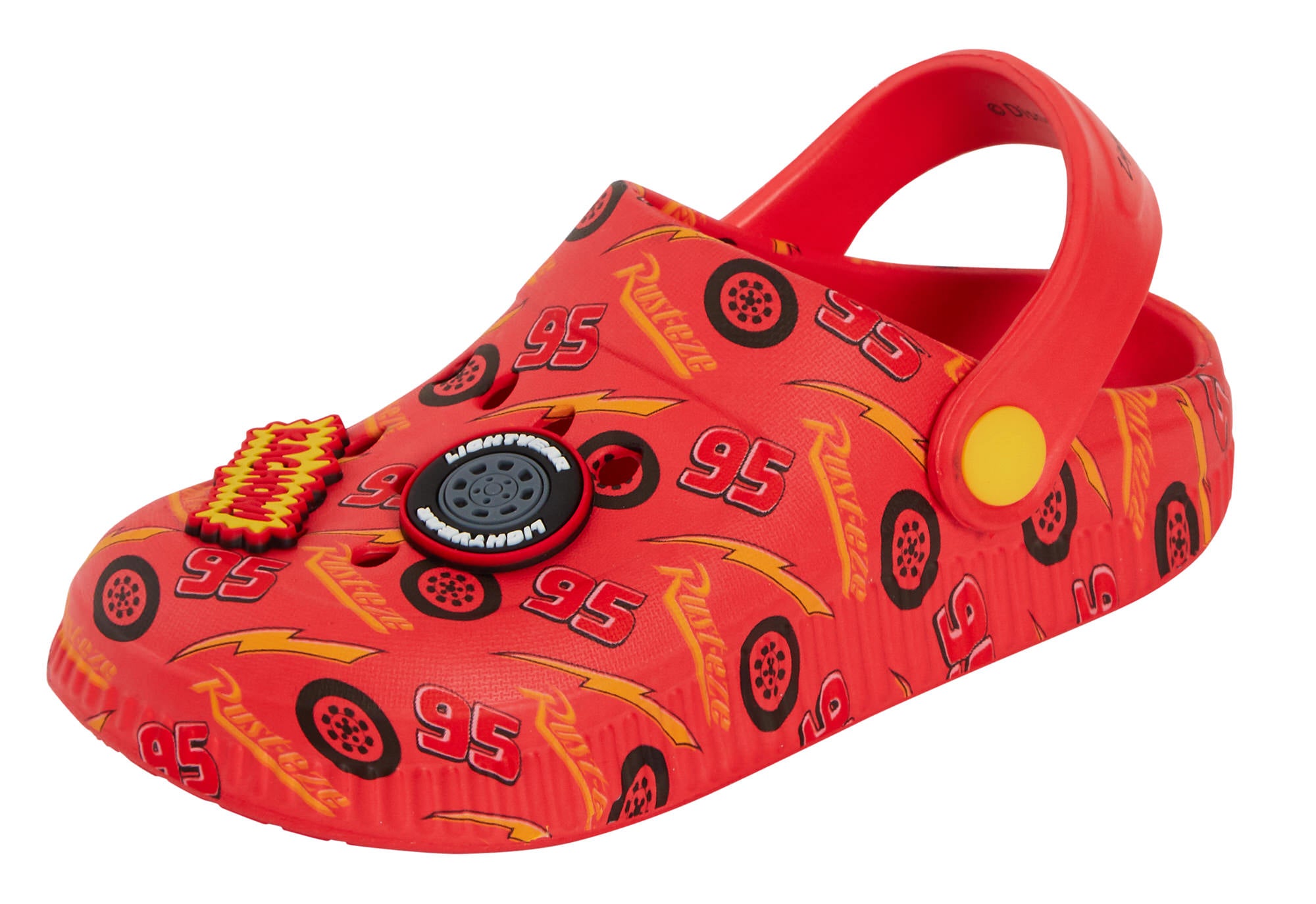 Boys Disney Cars Clogs + Charms Kids Sandals Lightning McQueen Sliders + Strap