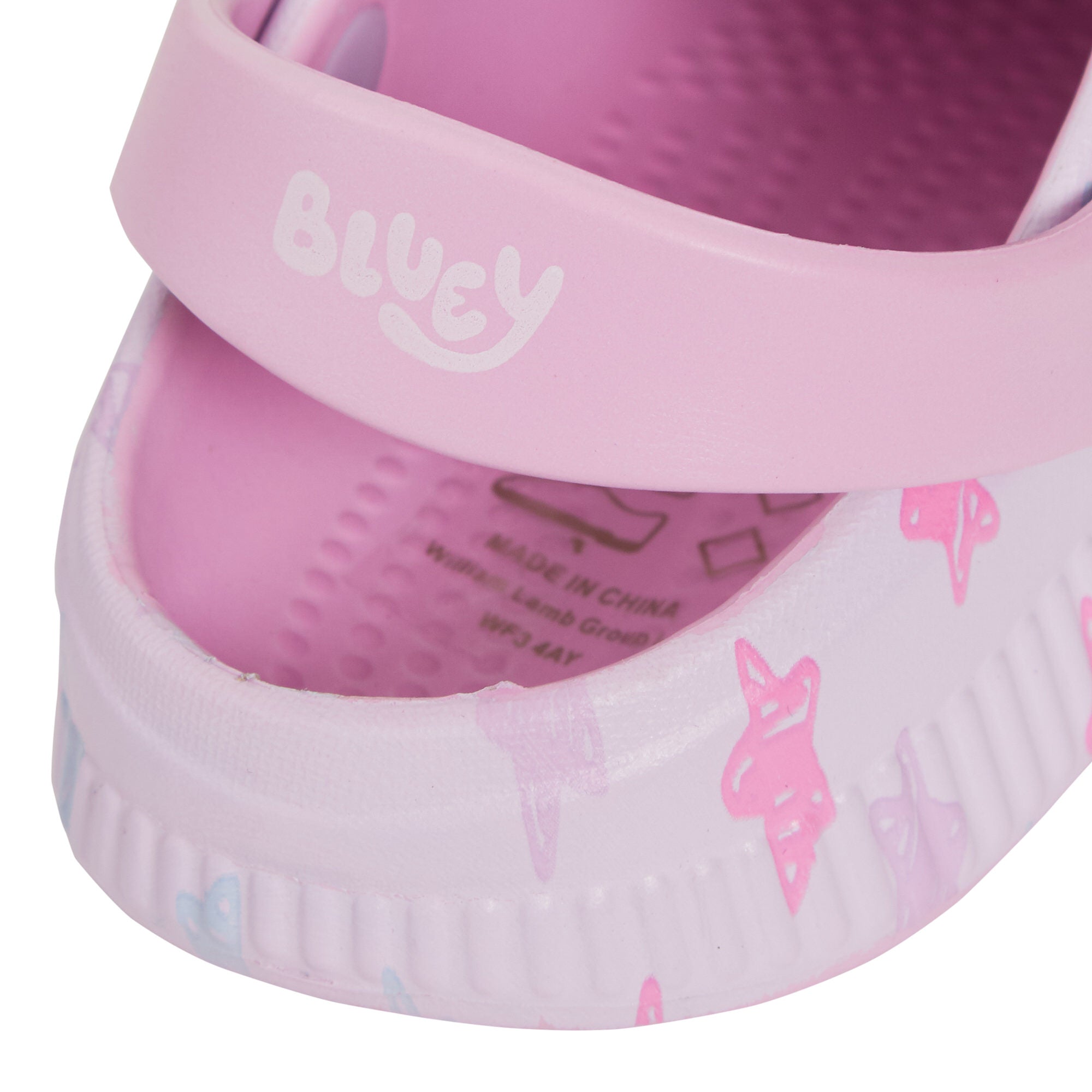 Girls Pink Bluey Clogs Sandals + Charms Badges Kids Summer Sliders Beach Shoes