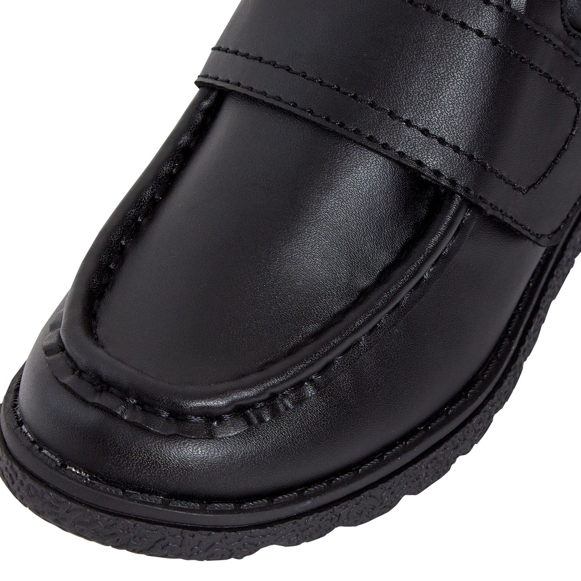 Boys School Shoes For Kids Easy Touch Fasten Hard Wearing Black Formal Shoes