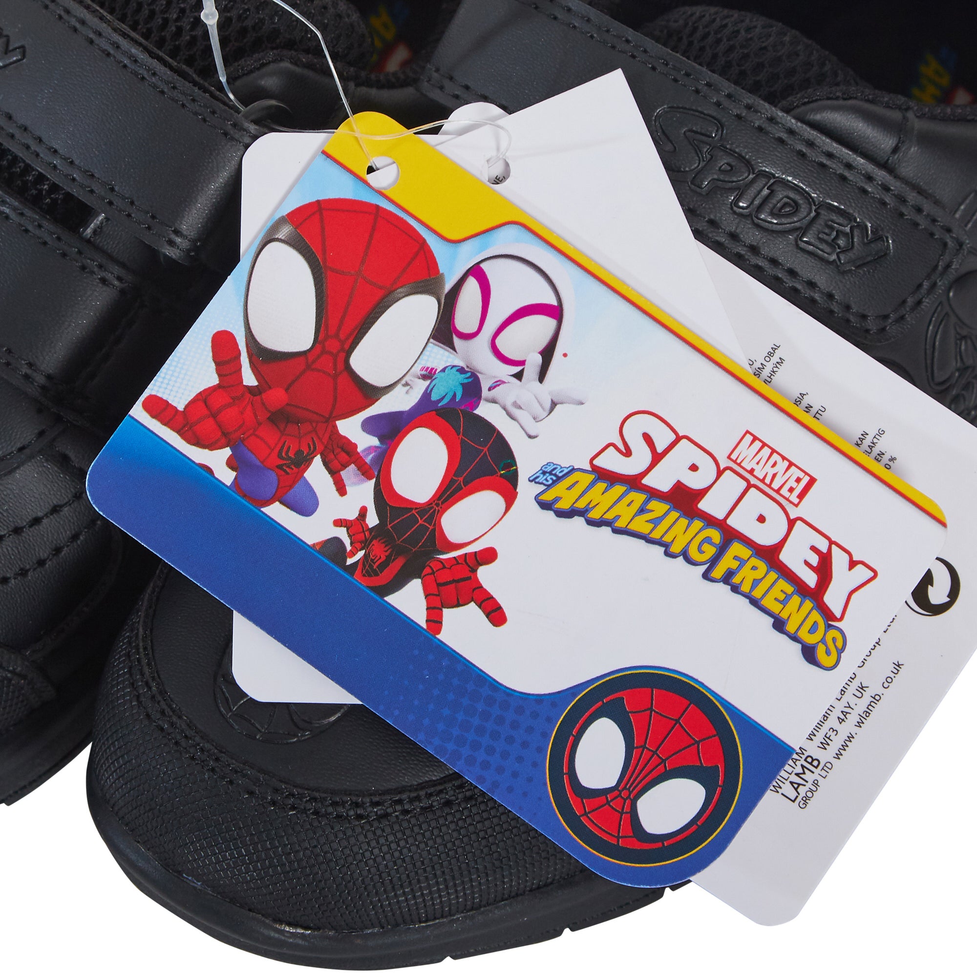 Spidey and His Amazing Friends Boys School Shoes Black Shoe Easy Touch Fastening