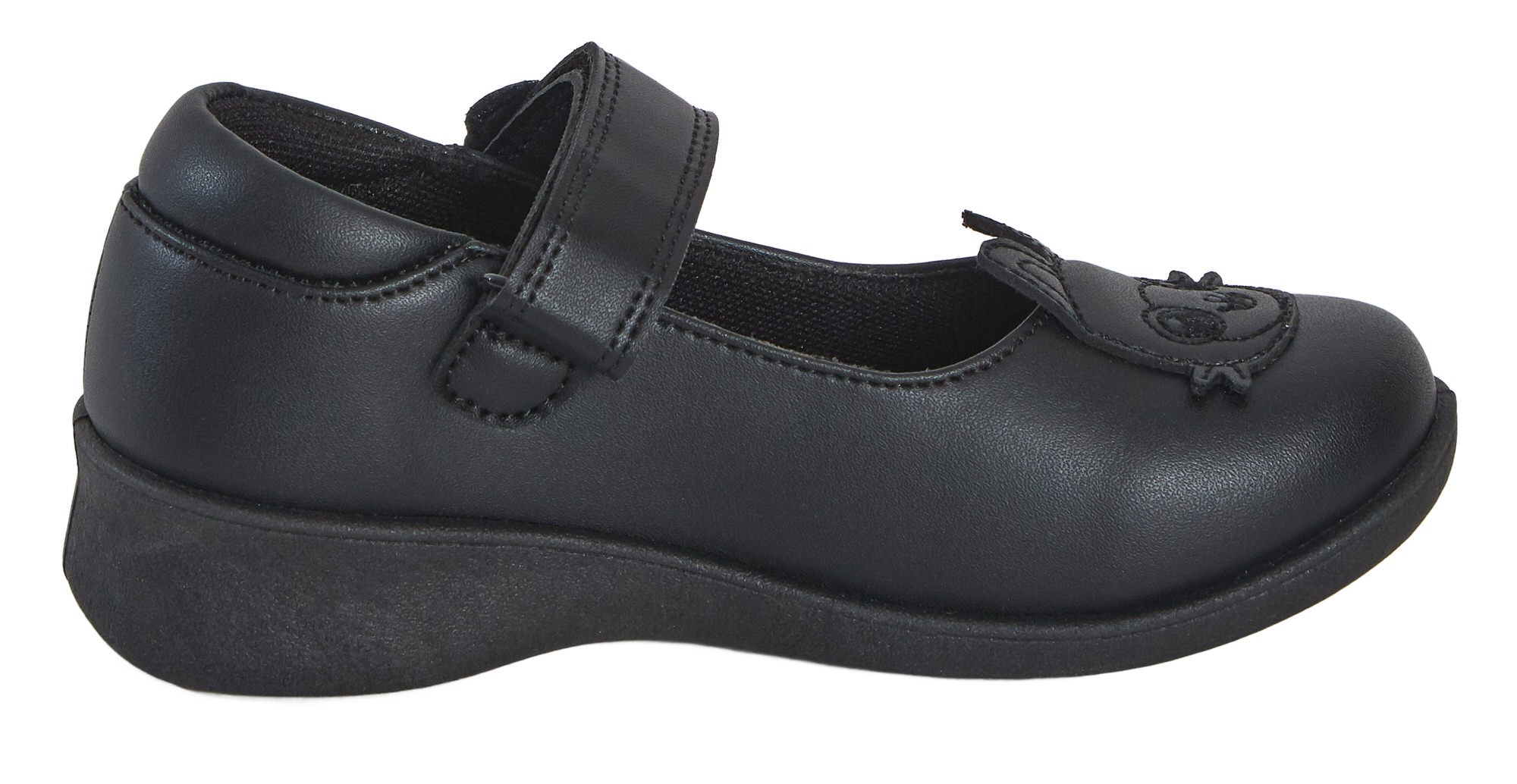 Girls Gabby's Dollhouse School Shoes 2D Cat Ears Easy Fasten Black Party Shoes