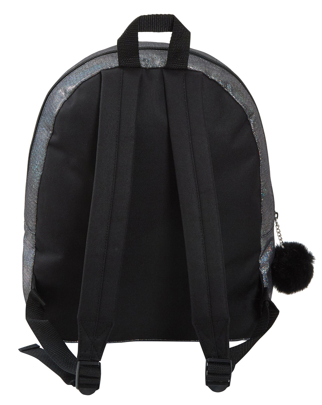 Girls Back To School Bag Teens Quilted Shimmer Black Backpack Juniors Rucksack