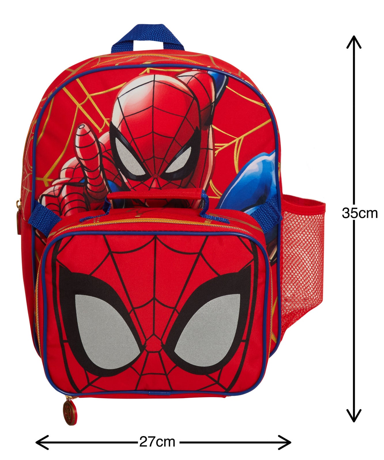 Spiderman Backpack With Cool Lunch Bag Bottle Holder School Matching 2 Piece Set