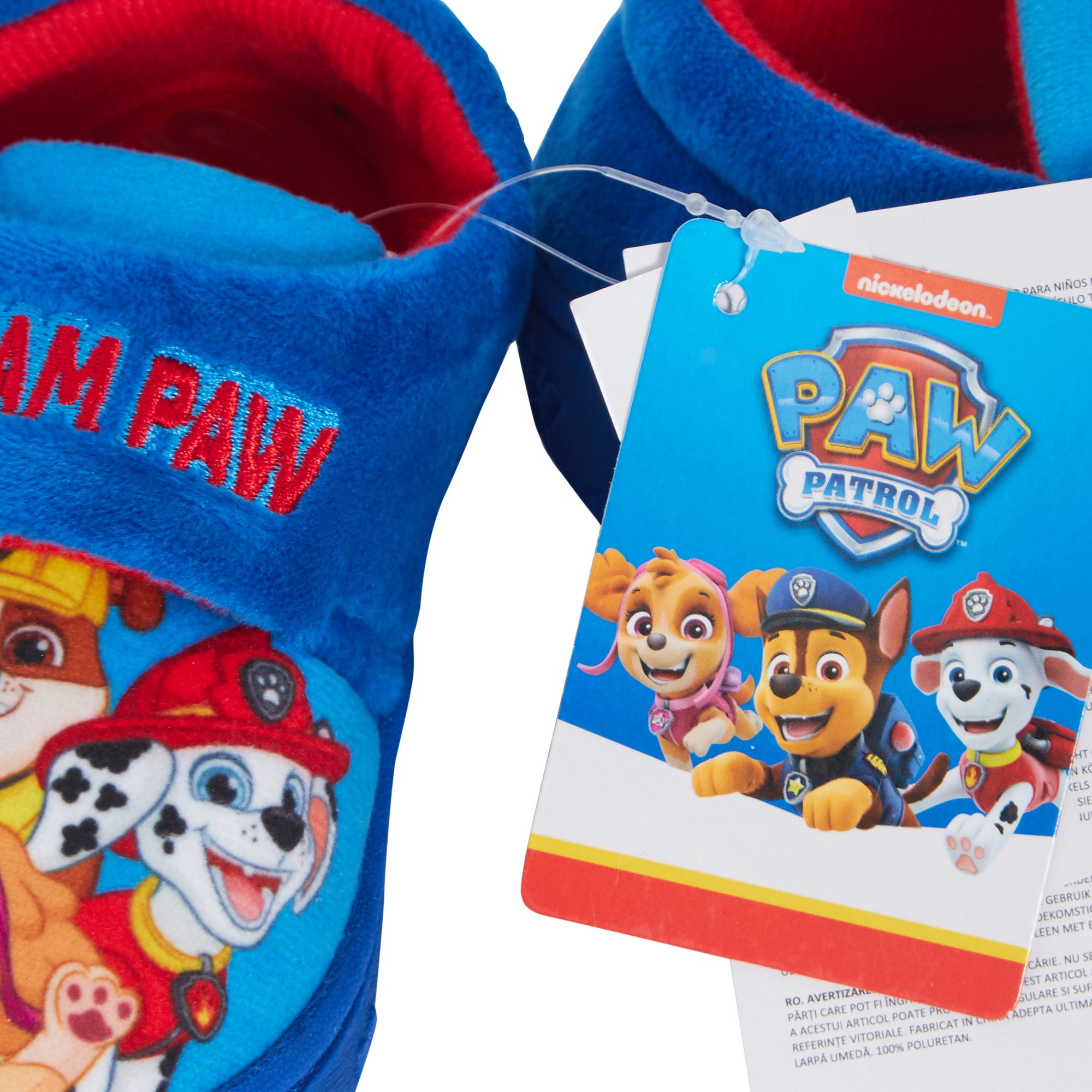 Boys Paw Patrol Slippers Chase Marshall Kids Touch Fasten House Shoes Booties