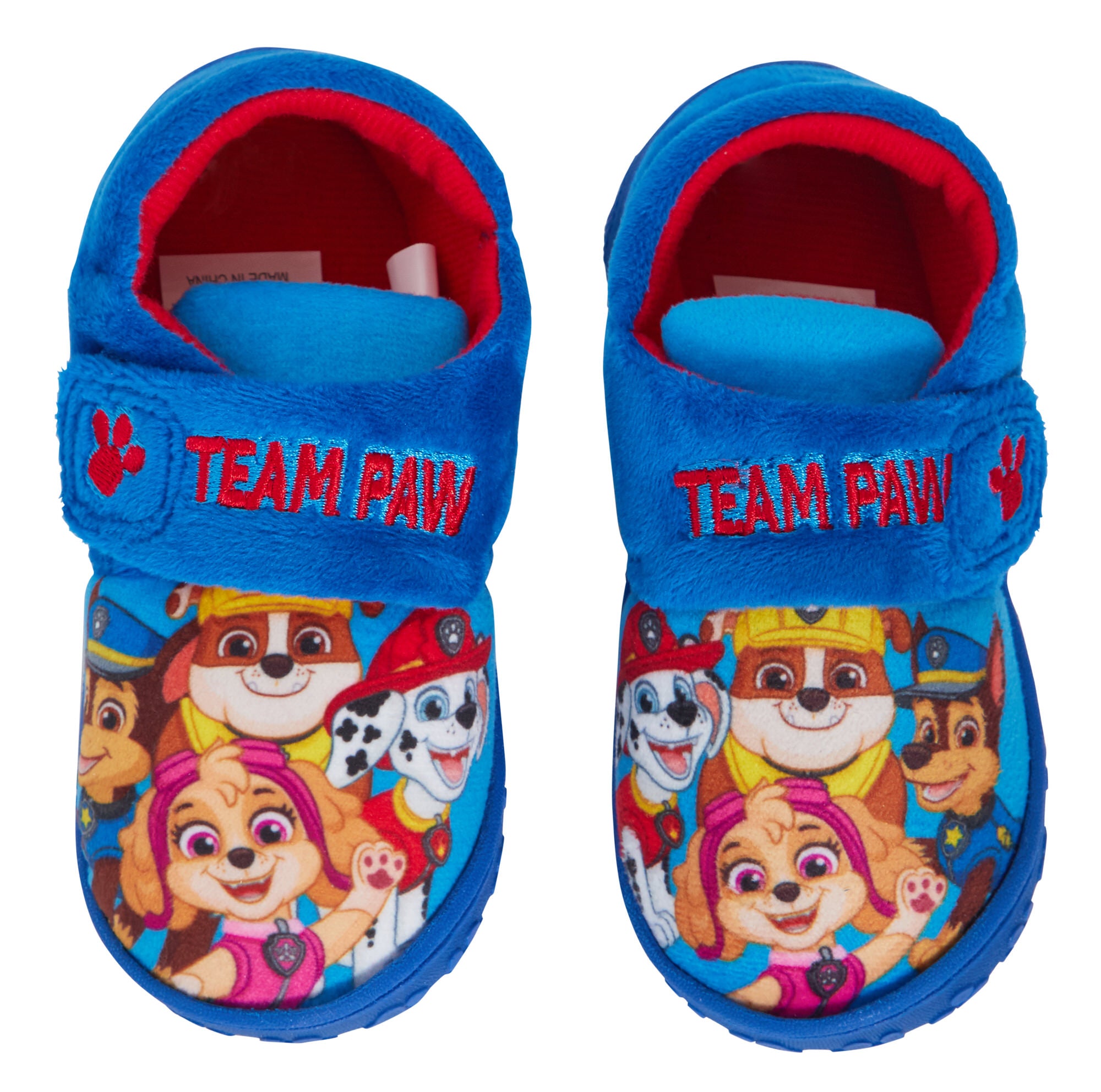 Boys Paw Patrol Slippers Chase Marshall Kids Touch Fasten House Shoes Booties