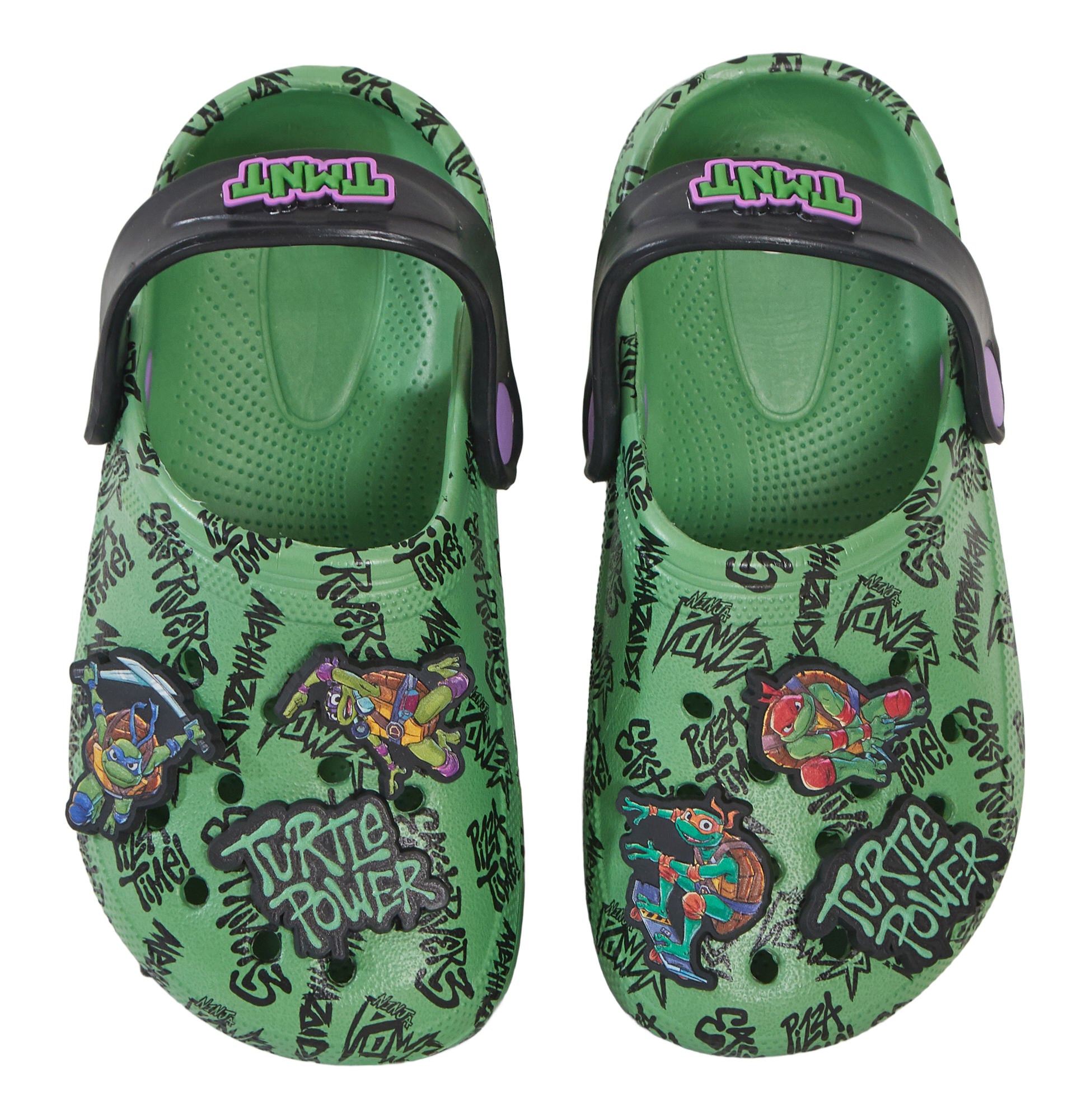 Boys Teenage Mutant Ninja Turtles Clogs Sandals Charms TMNT Sliders Indoor Shoes