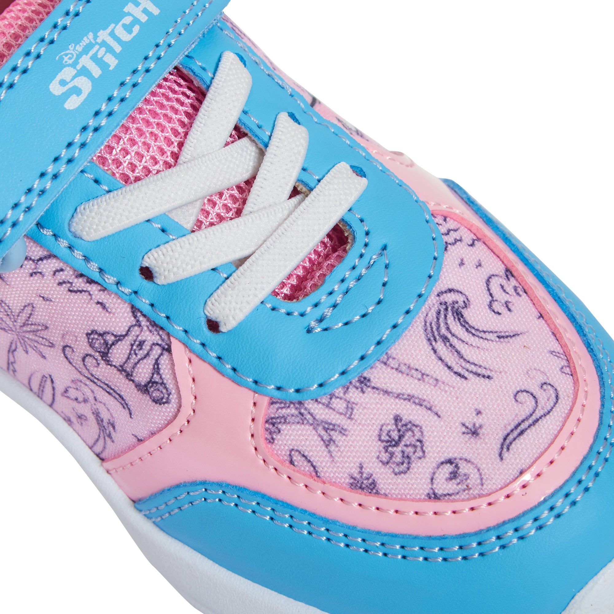 Girls Disney Stitch Trainers Kids Angel Easy Touch Fasten Sports Shoes Sneakers