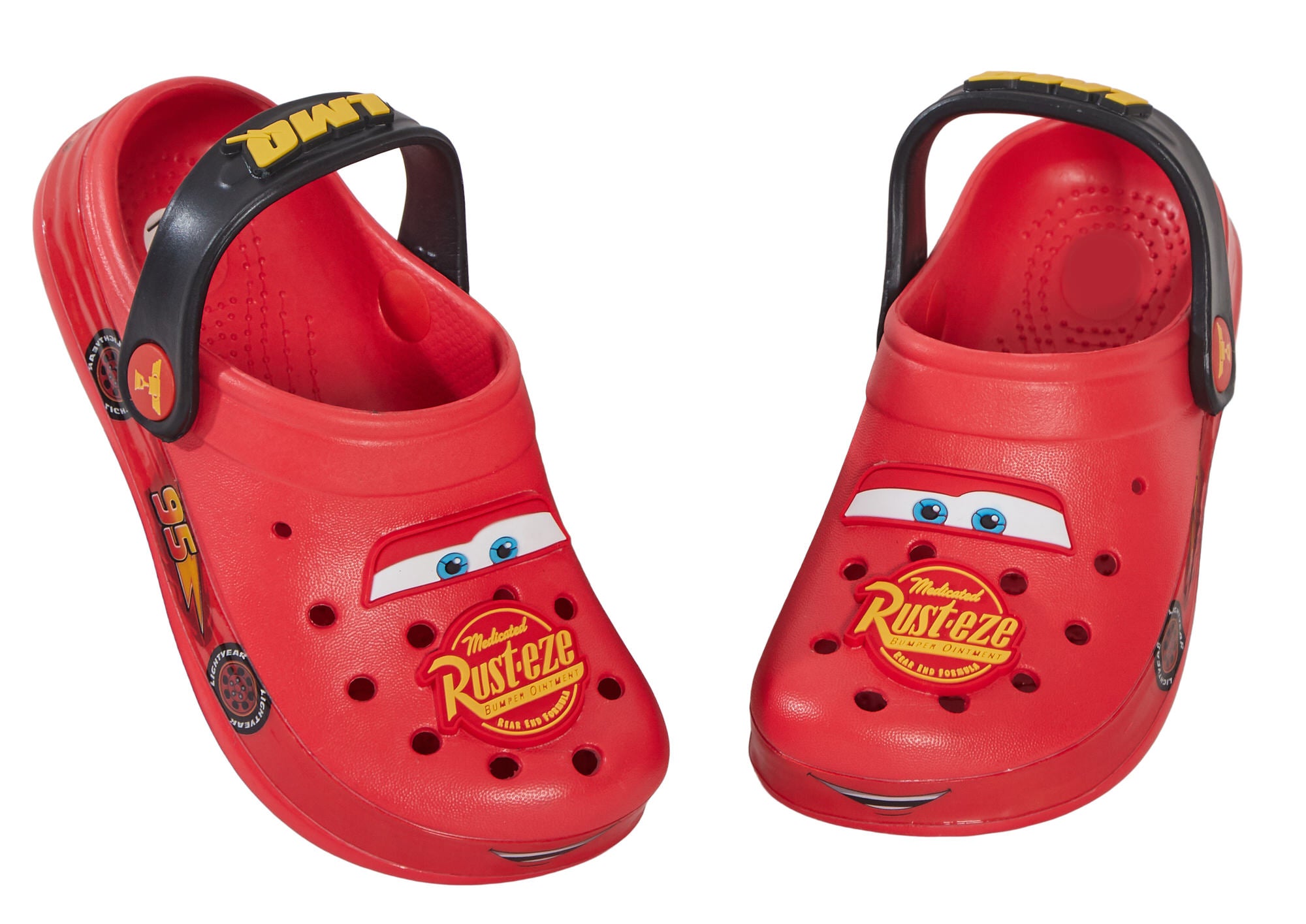 Boys Disney Cars Clogs + Charms Kids Sandals Lightning McQueen Sliders + Strap