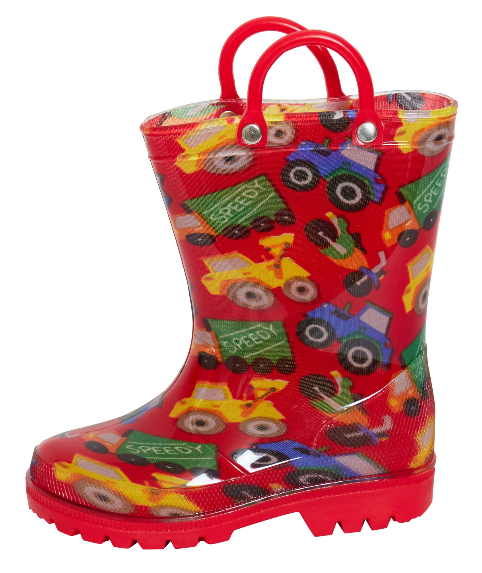 Kids Wellington Boots With Pull On Handles Boys Girls Unisex Wellies Snow Boots