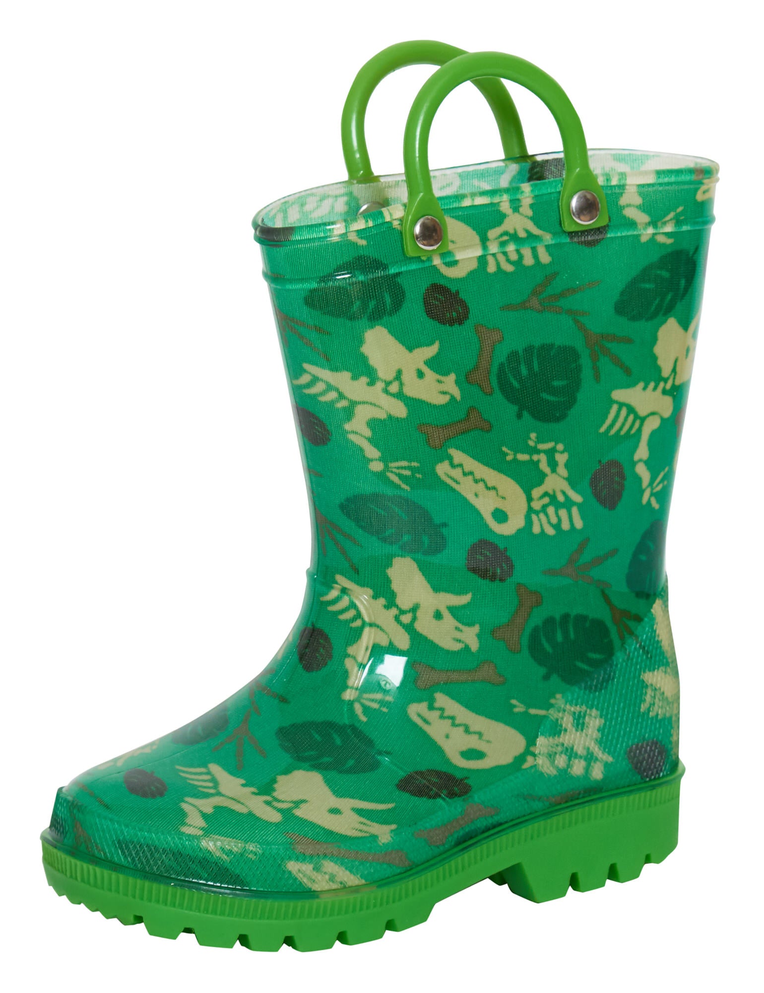 Kids Wellington Boots With Pull On Handles Boys Girls Unisex Wellies Snow Boots