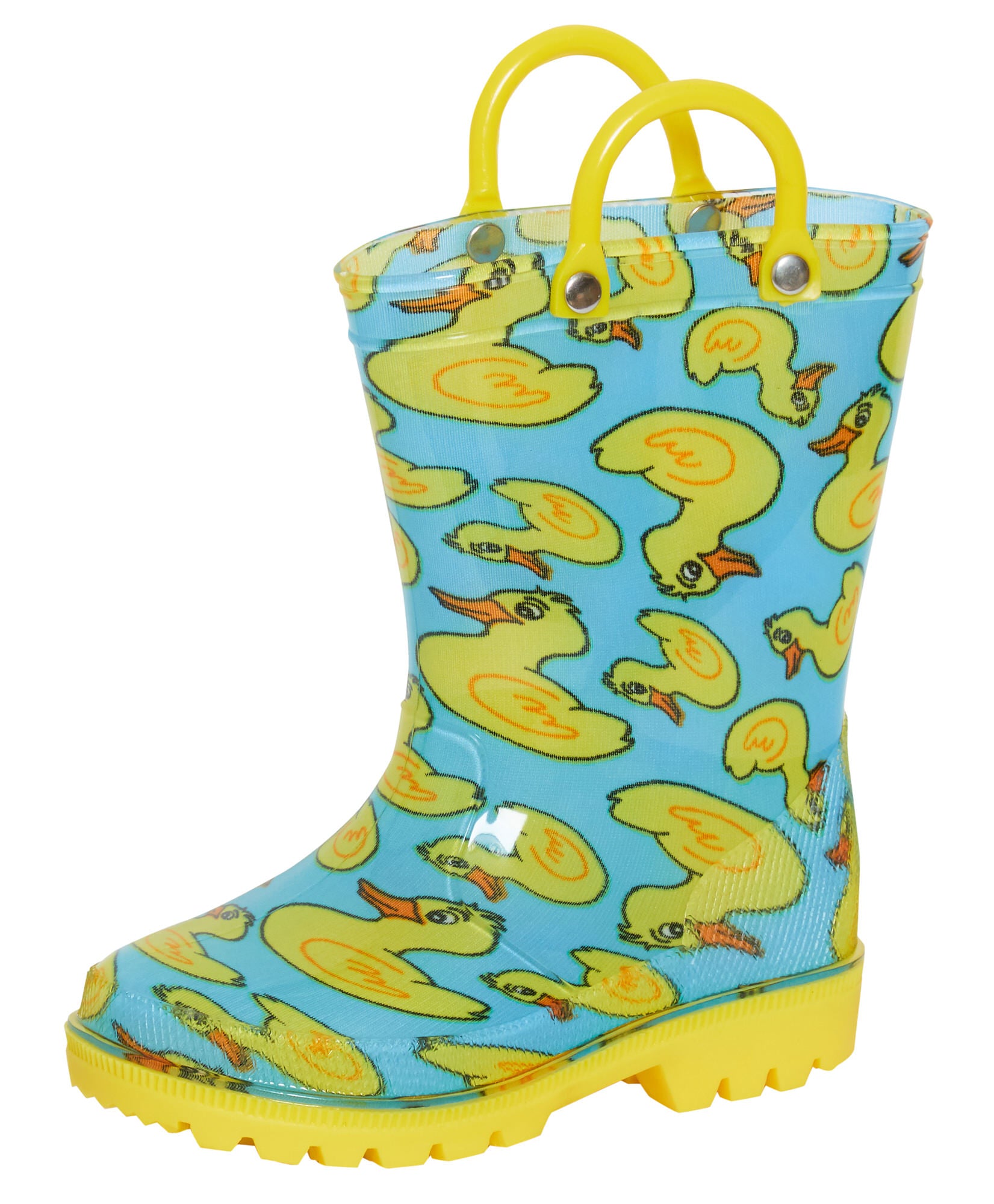 Kids Wellington Boots With Pull On Handles Boys Girls Unisex Wellies Snow Boots
