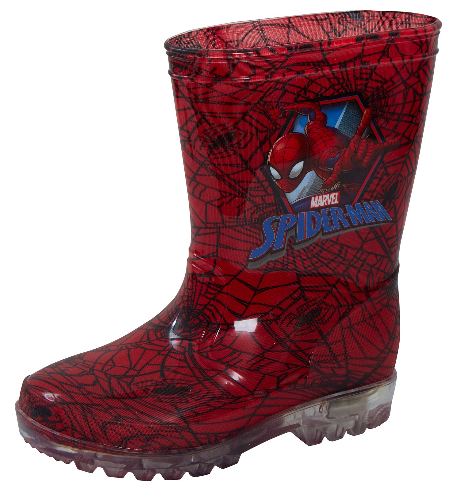 Marvel Spiderman Light Up Wellington Boots Kids Flashing Rain Snow Shoes Wellies