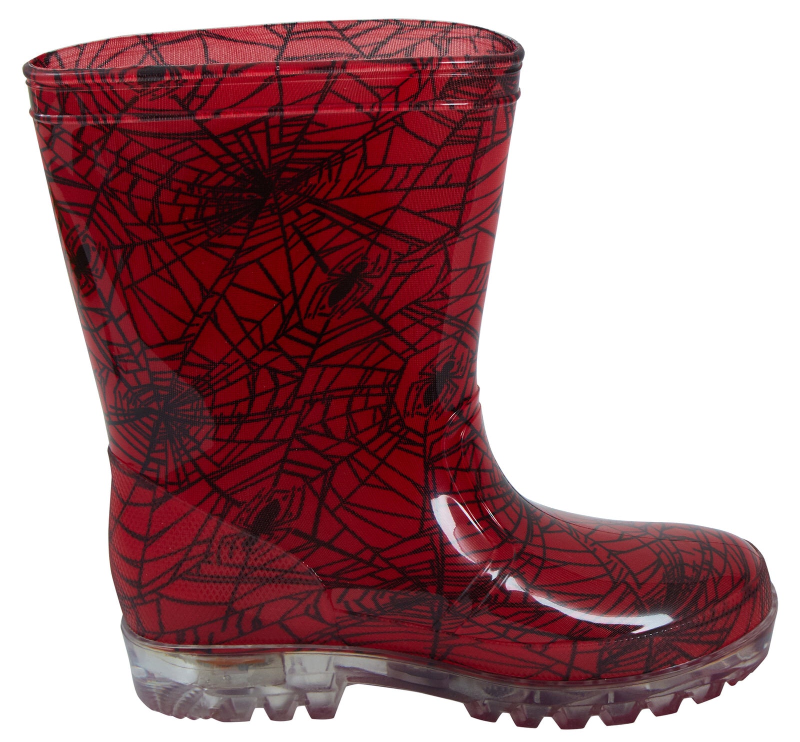 Marvel Spiderman Light Up Wellington Boots Kids Flashing Rain Snow Shoes Wellies
