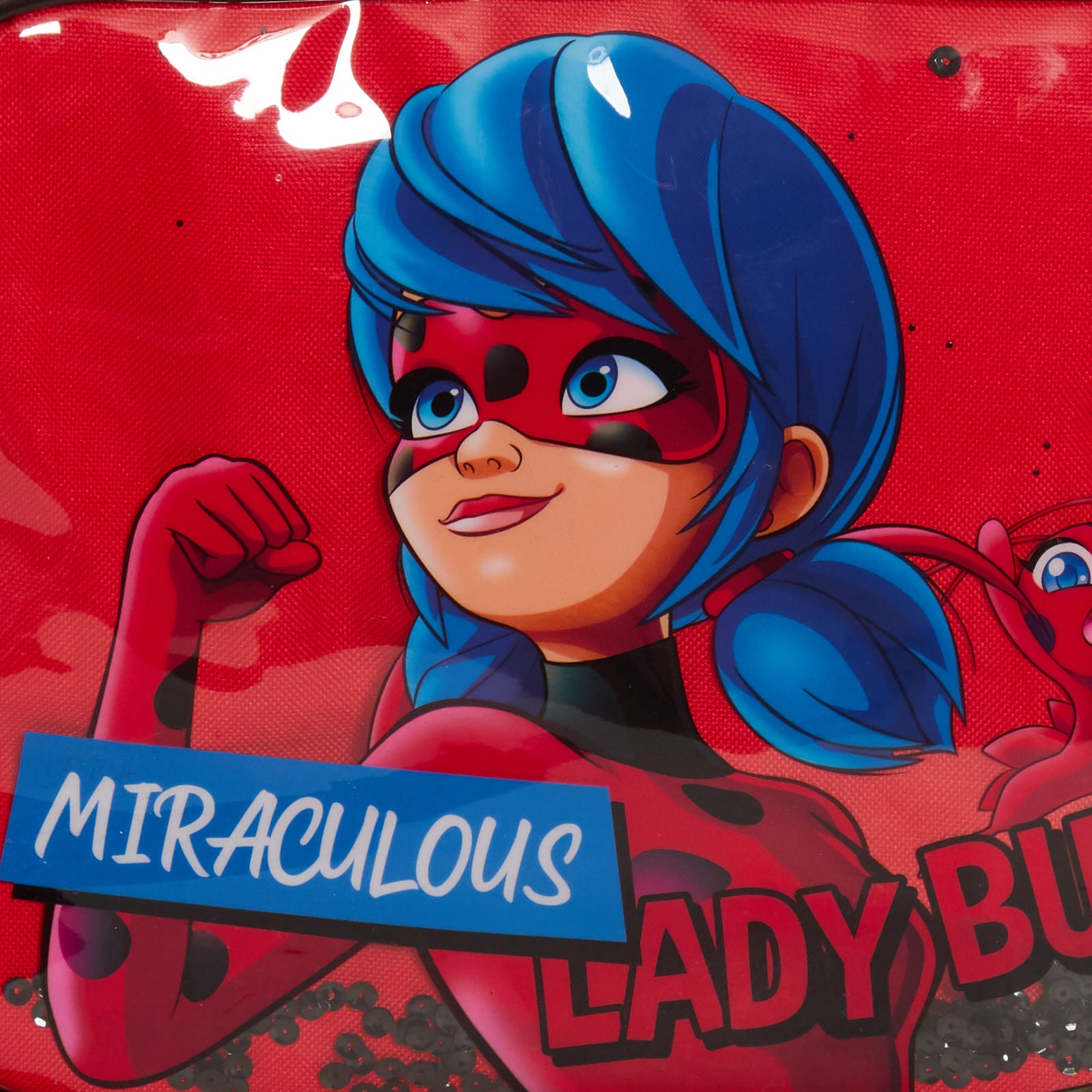 Miraculous Lunch Bag Girls Red Ladybug Sequins School Cooler Lunch Box for Kids