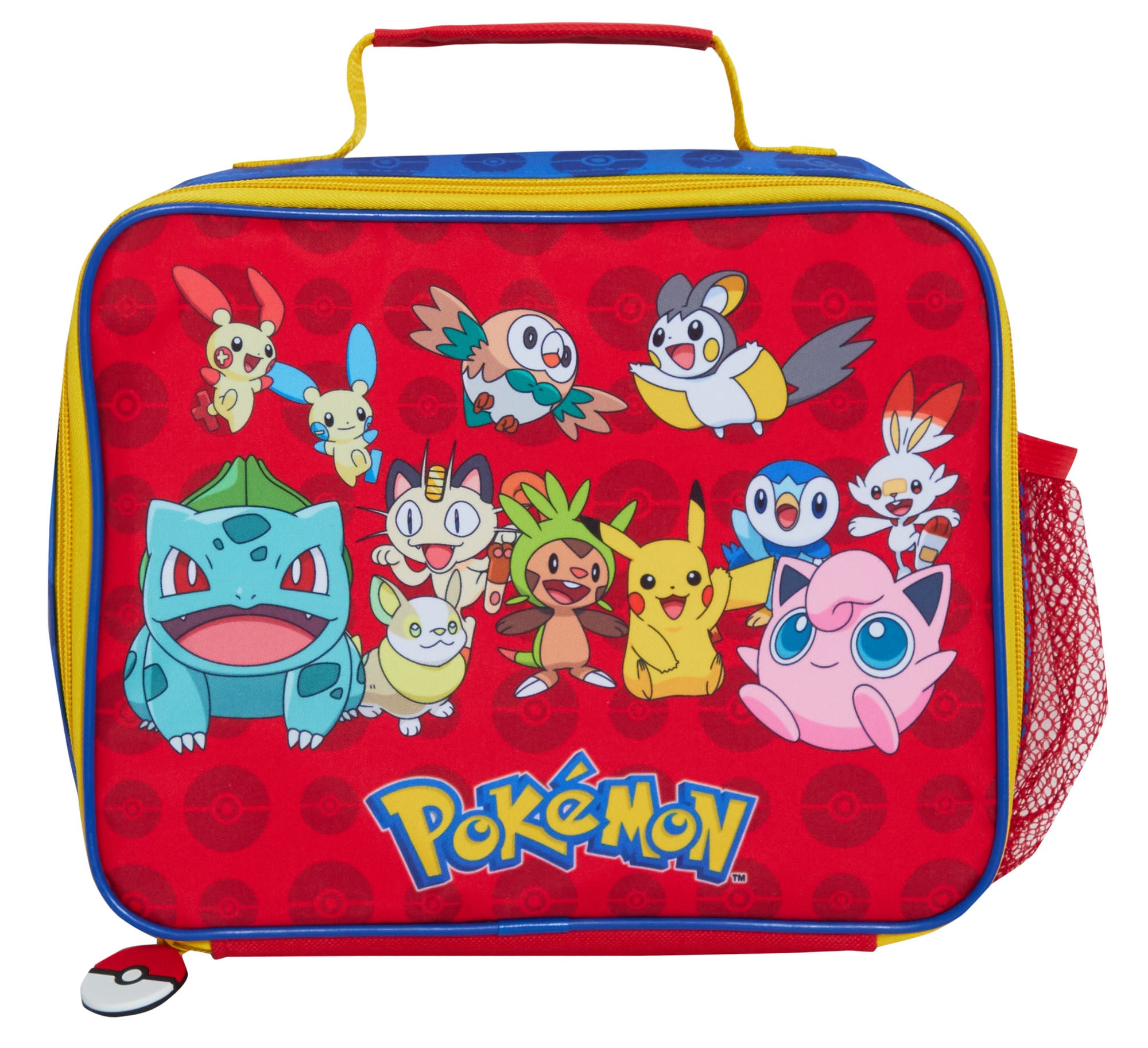Pokemon Lunch Bag With Side Bottle Holder Kids Pikachu School Insulated Luchbox