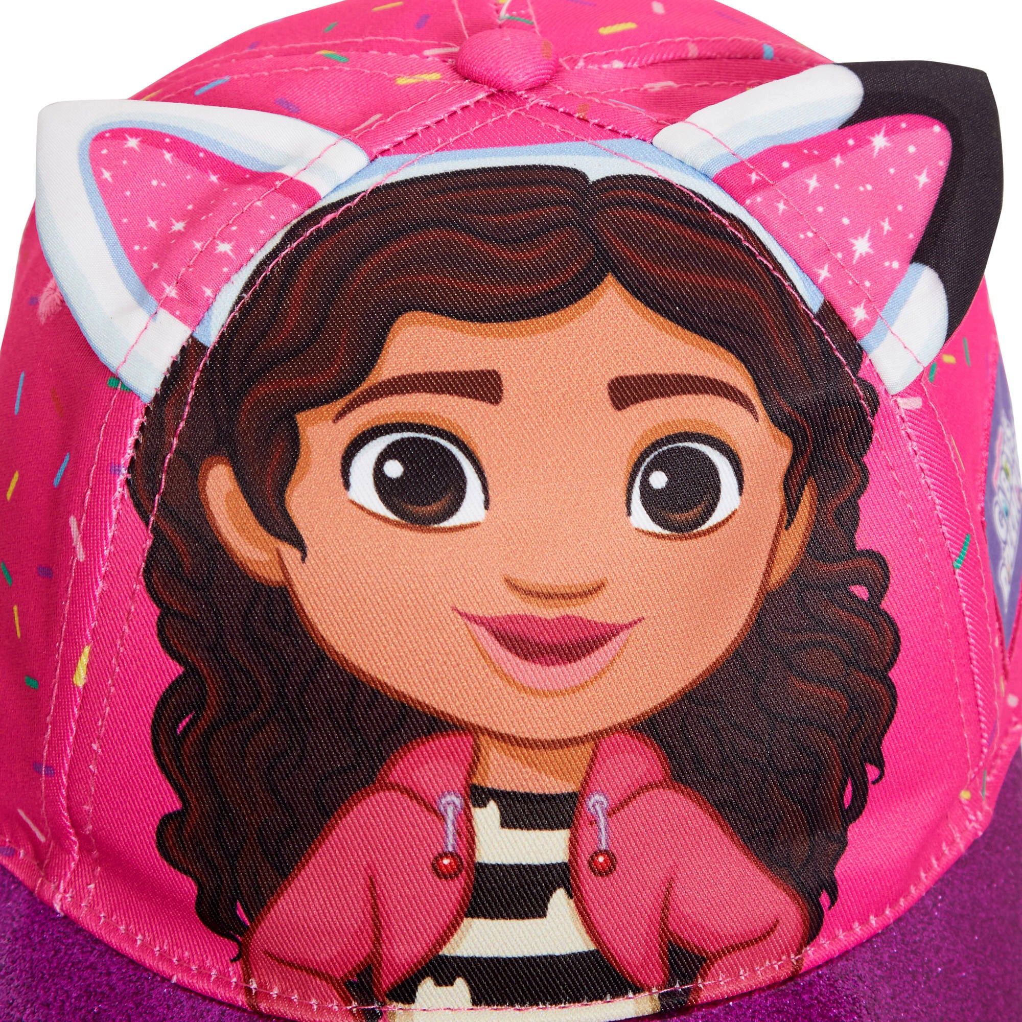 Girls Gabby's Dollhouse Baseball Cap Kids Cat Ears Summer Peaked Hat Adjustable Dress Up Accessory