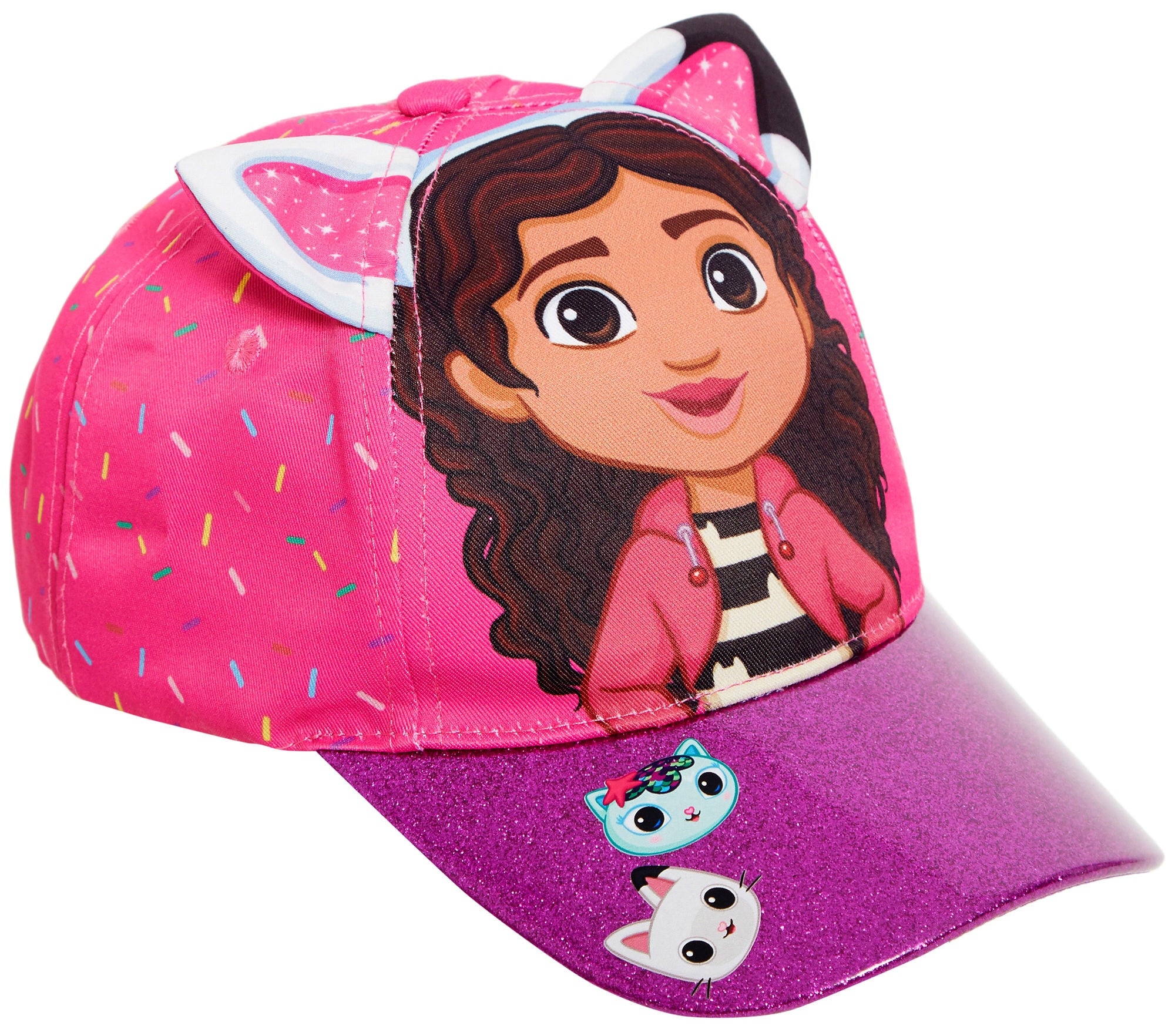 Girls Gabby's Dollhouse Baseball Cap Kids Cat Ears Summer Peaked Hat Adjustable Dress Up Accessory
