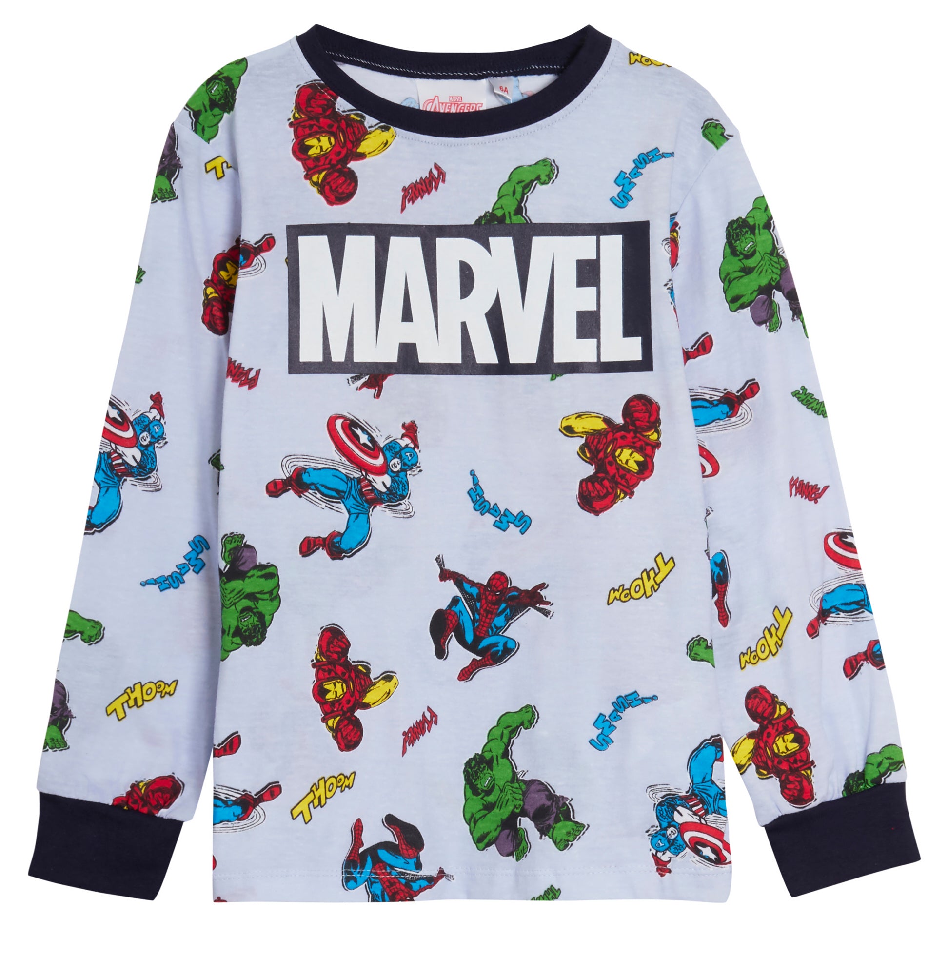 Boys Avengers Pyjamas Kids Long Pjs Hulk Captain America Spiderman Iron Man