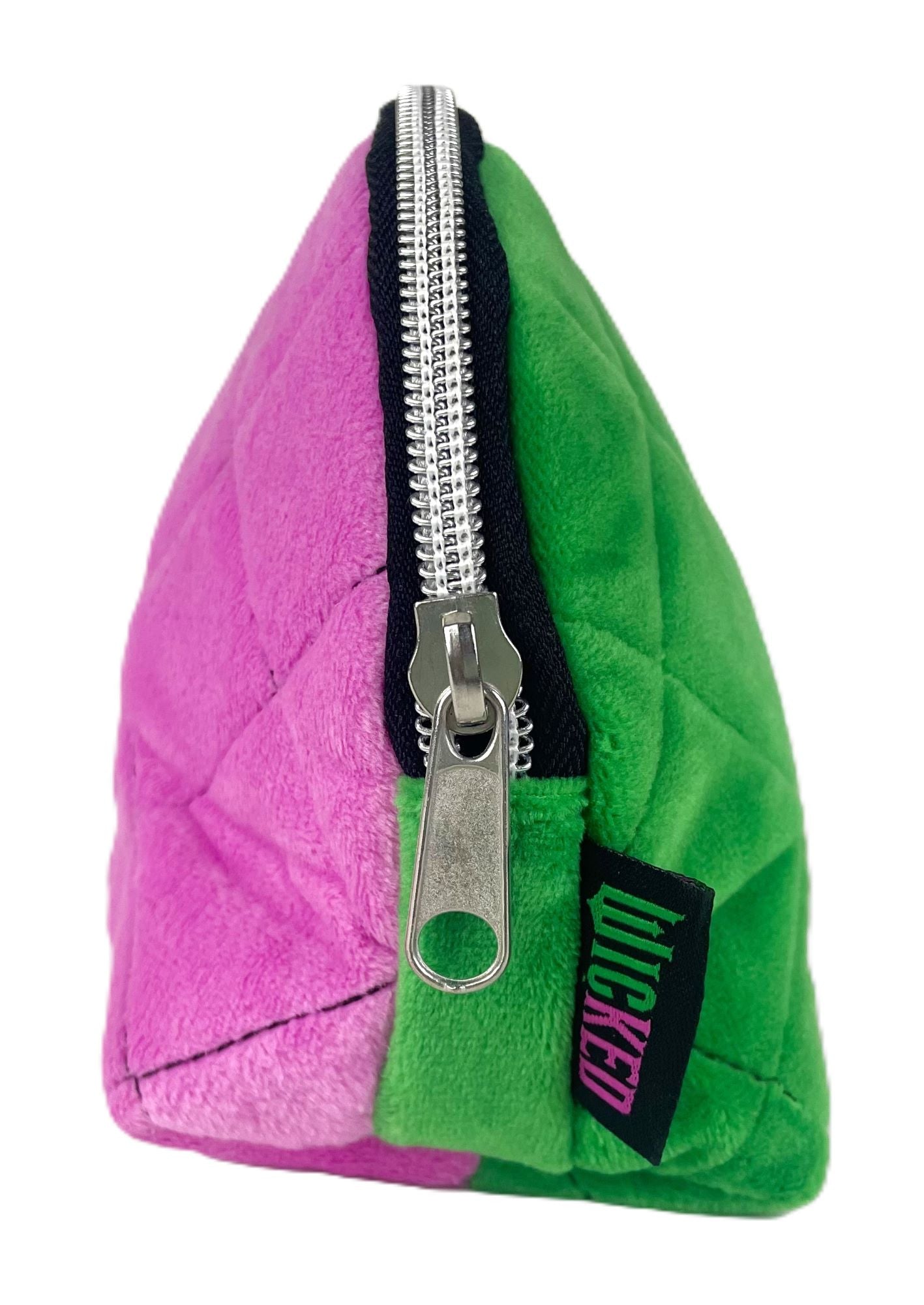 Wicked Quilted Velvet Make Up Bag Girls Womens Cosmetic Toiletries Pencil Case