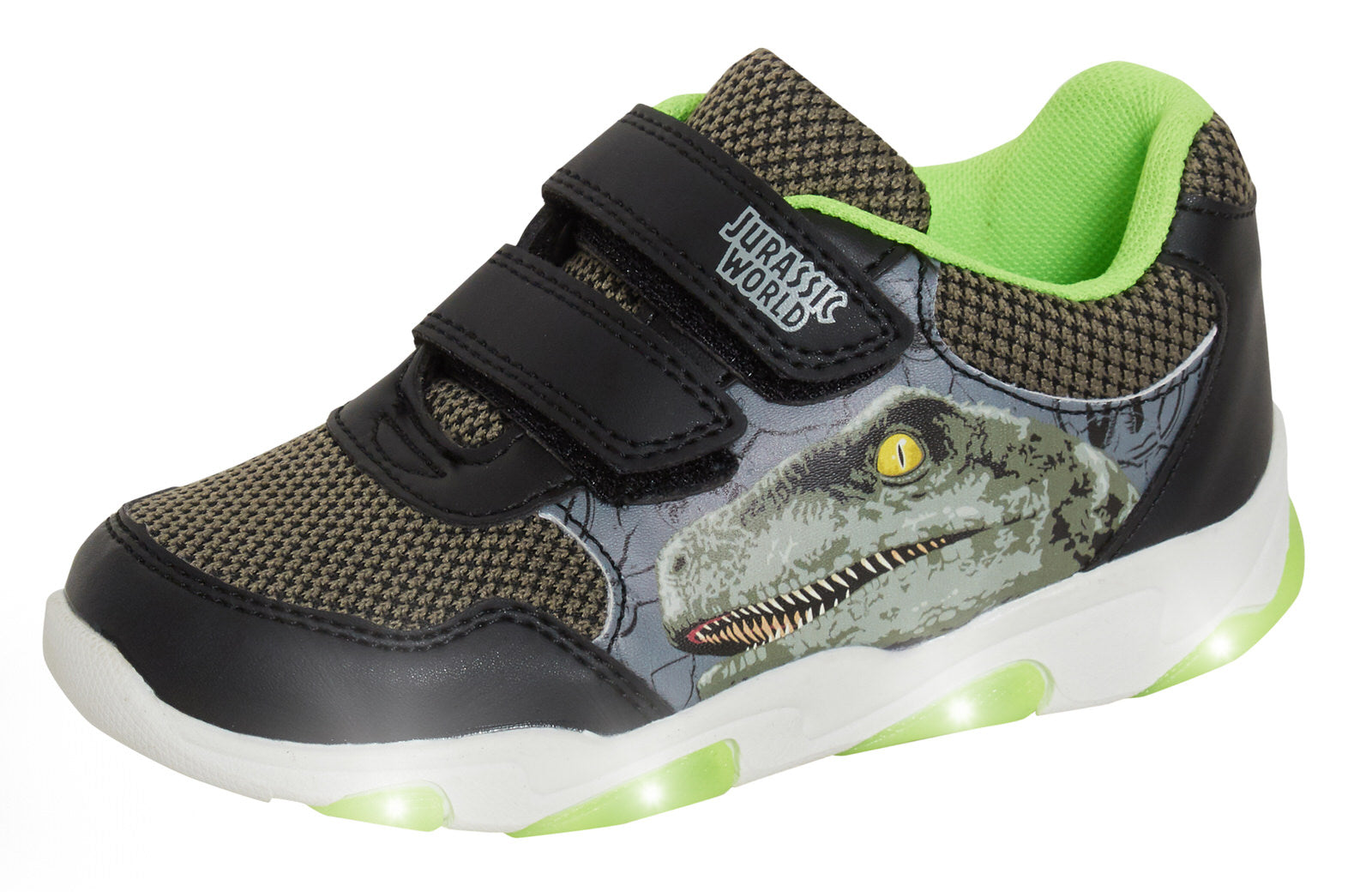 Boys Jurassic World Light Up Trainers Kids Dinosaur Flashing Lights Sports Shoes