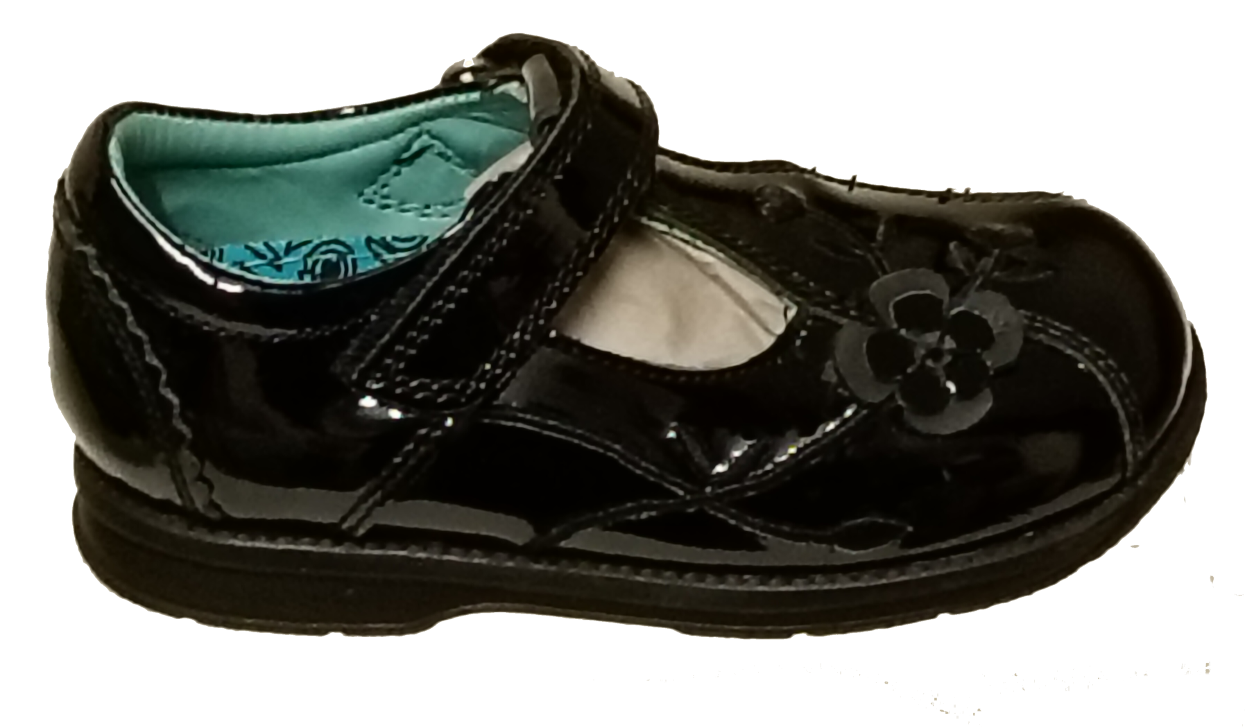 Girls Bluey School Shoes Bingo Easy Fasten Mary Jane Black Patent Party Shoes