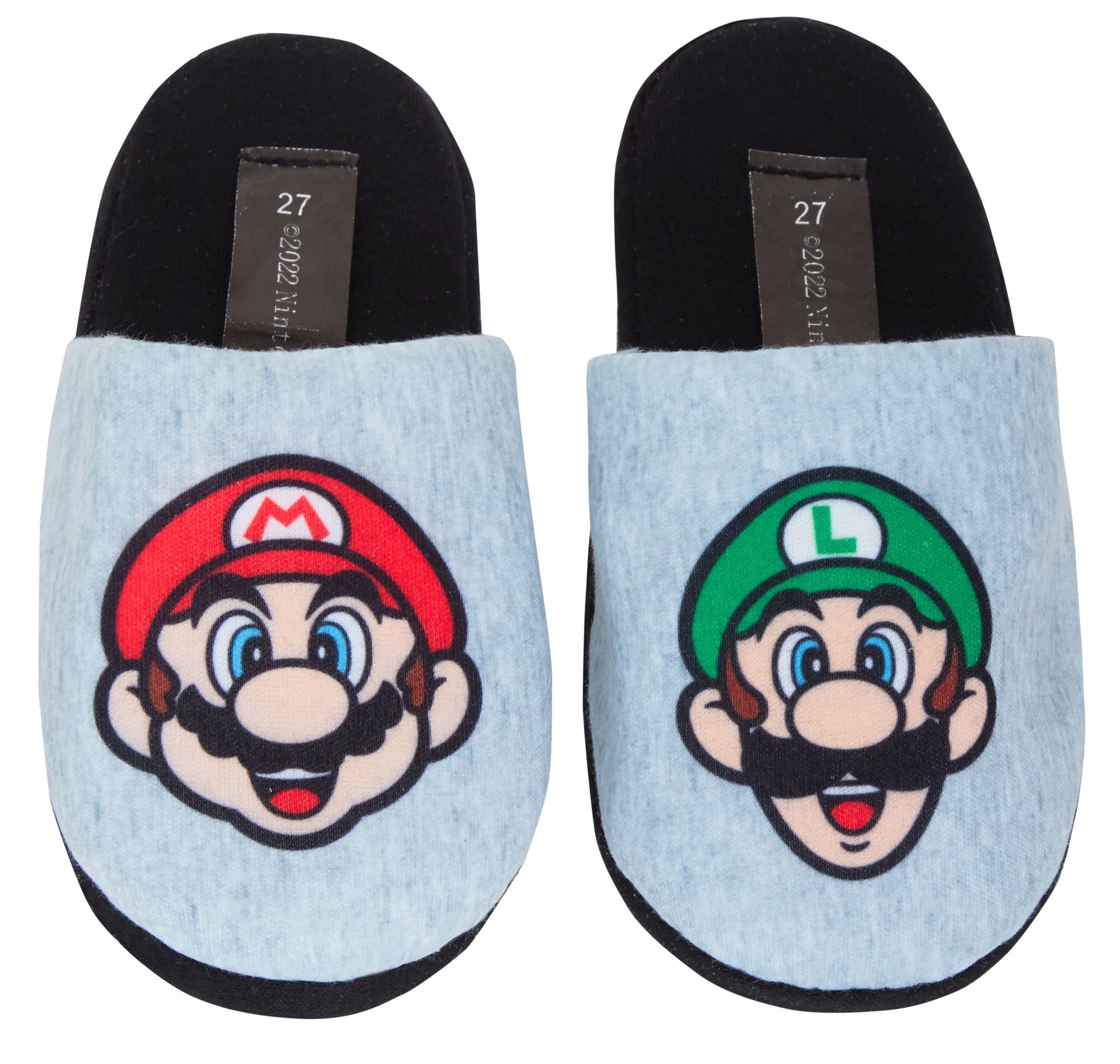 Boys Super Mario Slippers Kids Luigi Gaming Open Back Mules Slip On House Shoes