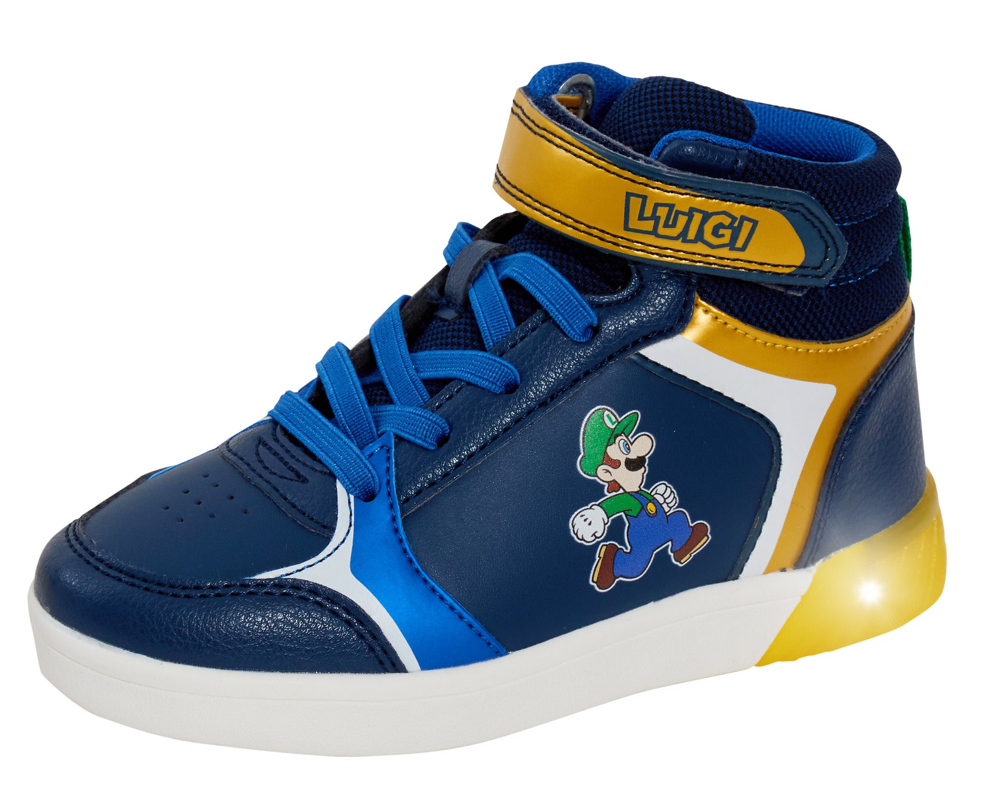Super Mario Bros Hi Top Trainers with Lights Boys Light Up Sports Skate Shoes
