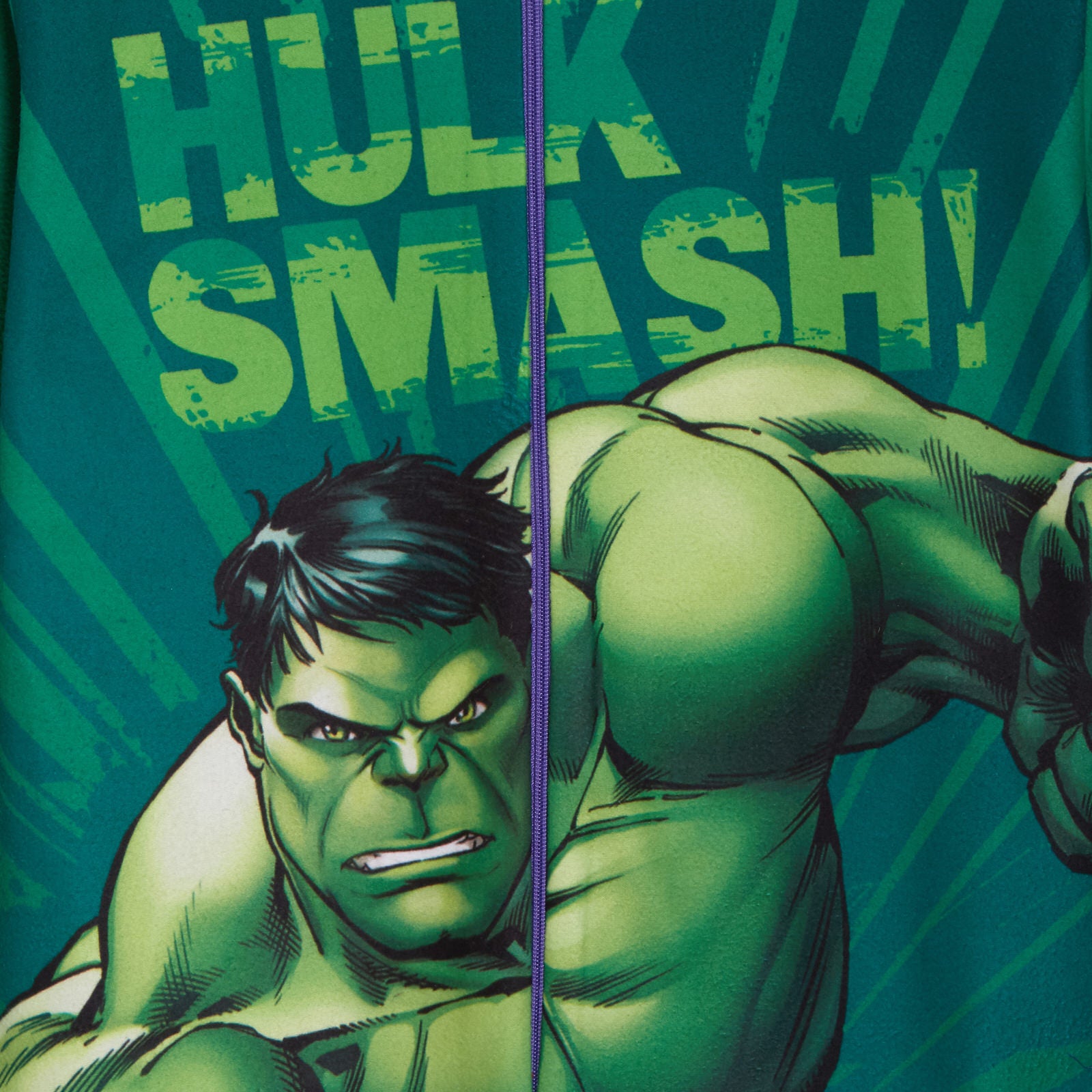 Marvel Hulk Onesie Boys All In One Avengers Pyjamas Fleece Pjs Zipped Kids Loungewear