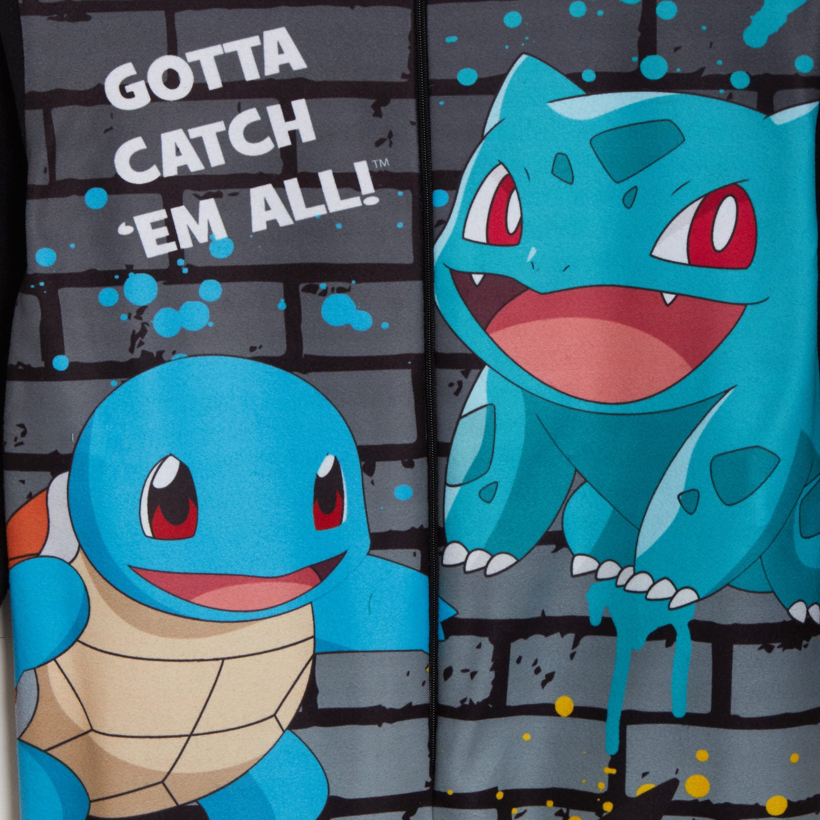 Kids Pokemon All In One Cosy Fleece Pjs Pikachu Pyjamas Zipped Boys Loungewear