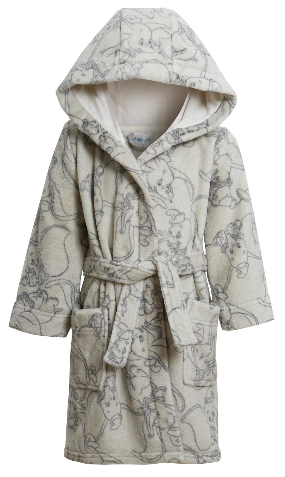 Disney Dumbo Baby Boys Baby Girls Dressing Gown Unisex Grey Elephant Bath Robe