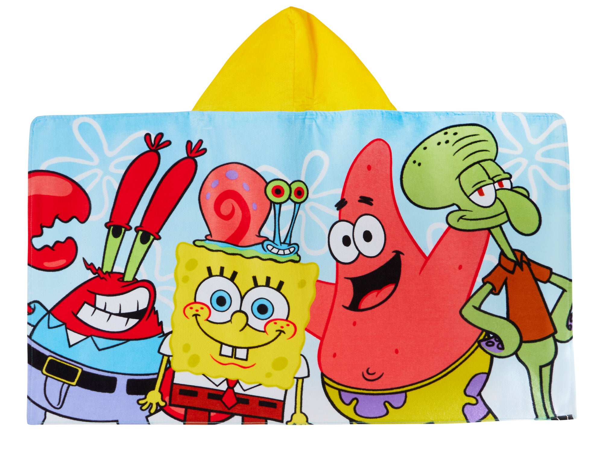 SpongeBob SquarePants Hooded Towel Kids Poncho Beach Bath Towel Swimming Wrap