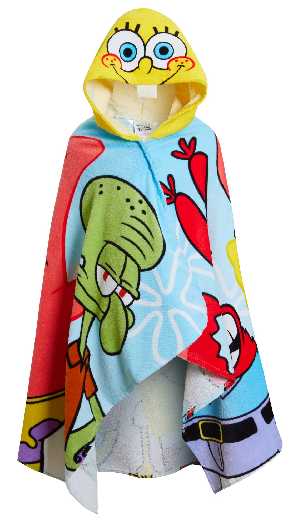 SpongeBob SquarePants Hooded Towel Kids Poncho Beach Bath Towel Swimming Wrap