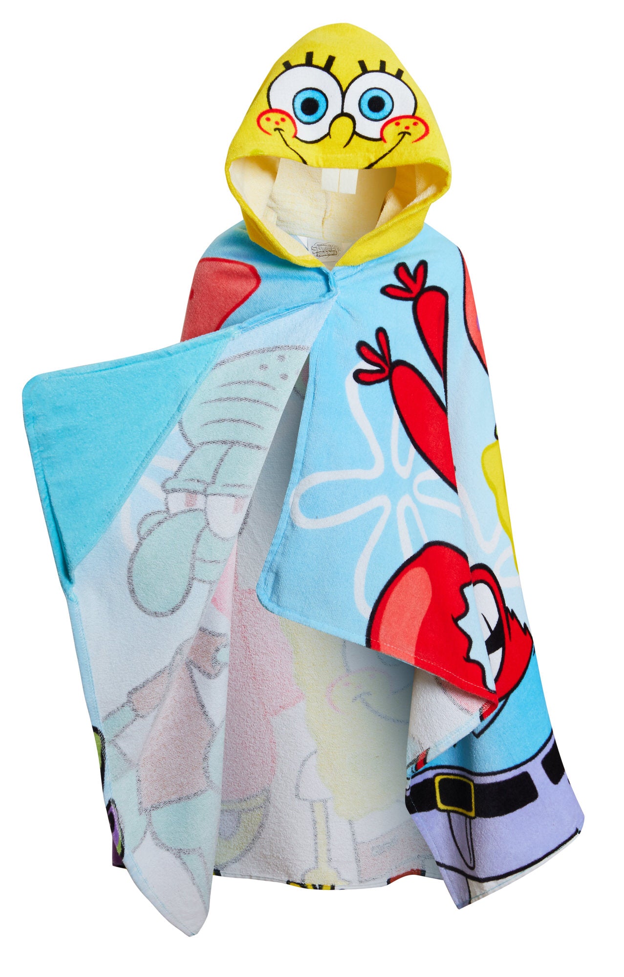 SpongeBob SquarePants Hooded Towel Kids Poncho Beach Bath Towel Swimming Wrap