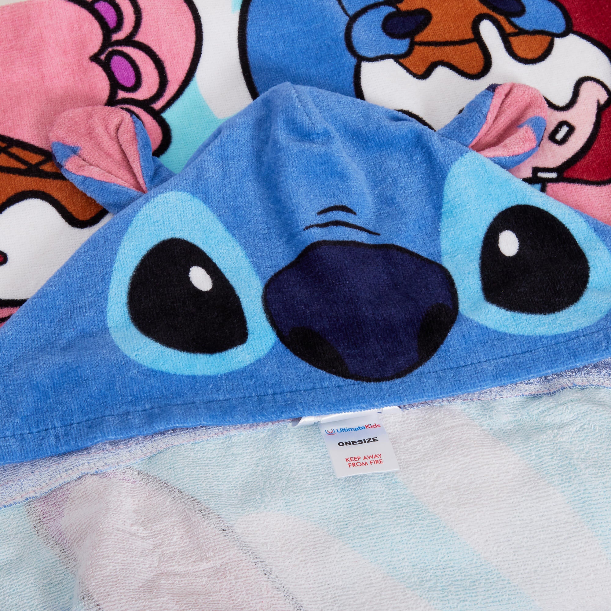 Disney Stitch Hooded Towel Girls Poncho Angel Bath Beach Towel Swimming Wrap