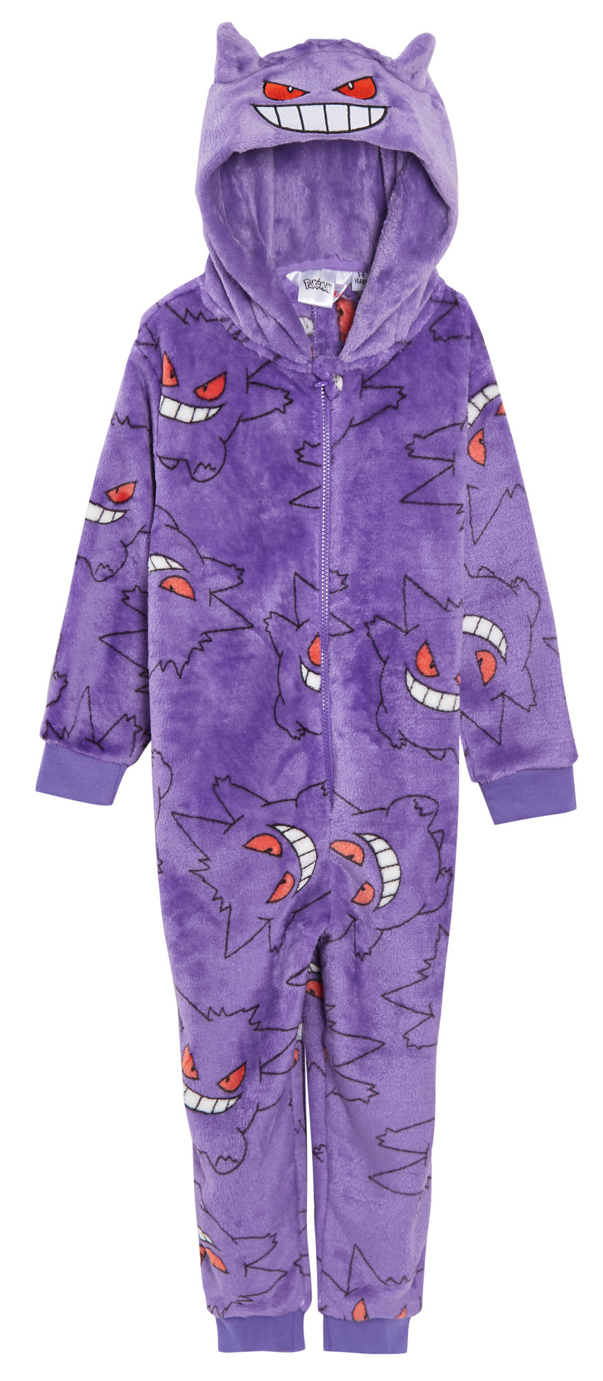 Kids Pokemon Hooded All In One Pikachu Charmander Gengar Onesie Fleece Pjs Loungewear