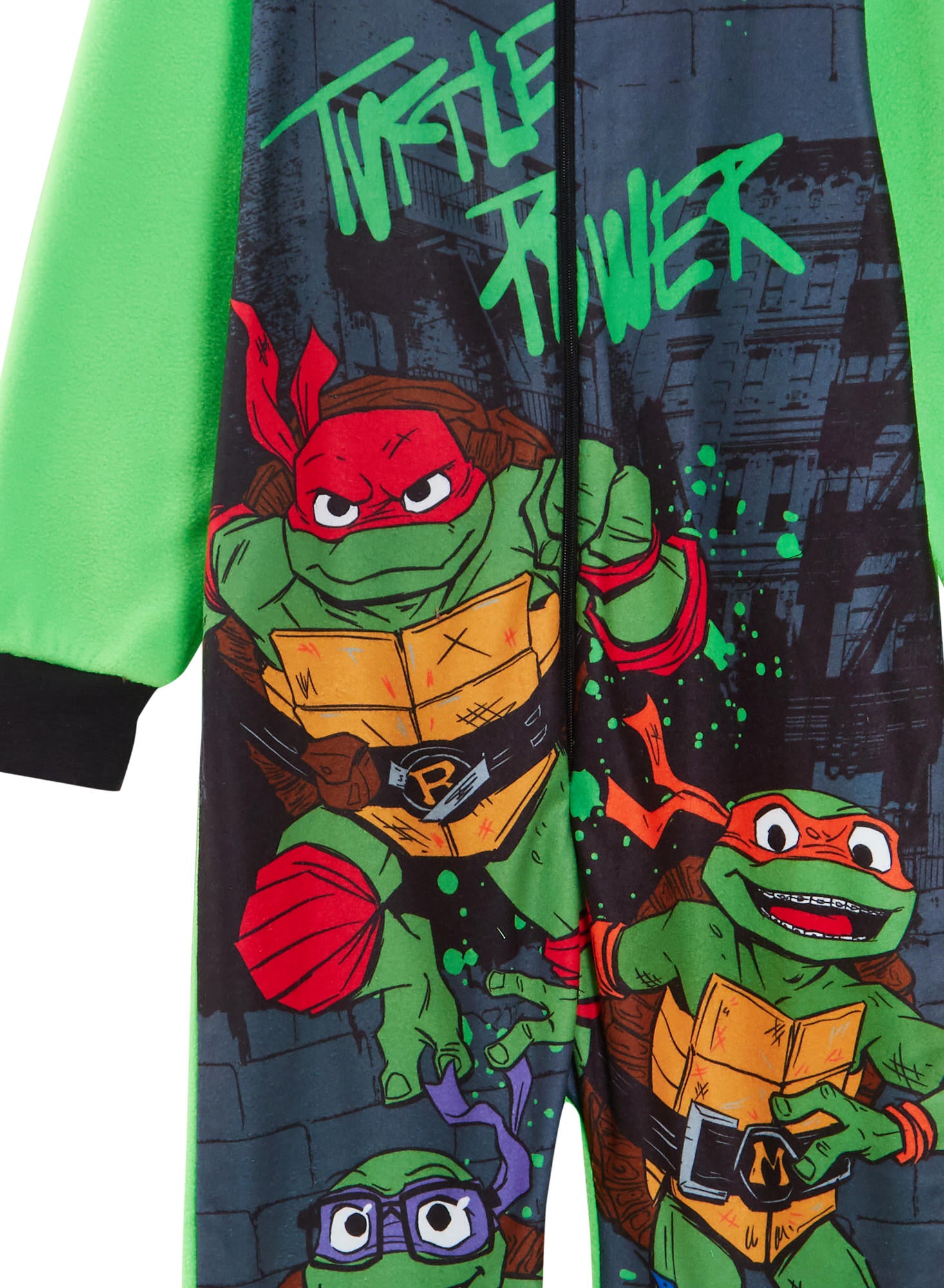 Teenage Mutant Ninja Turtles Fleece All In One Kids TMNT Pyjamas Pjs Nightwear