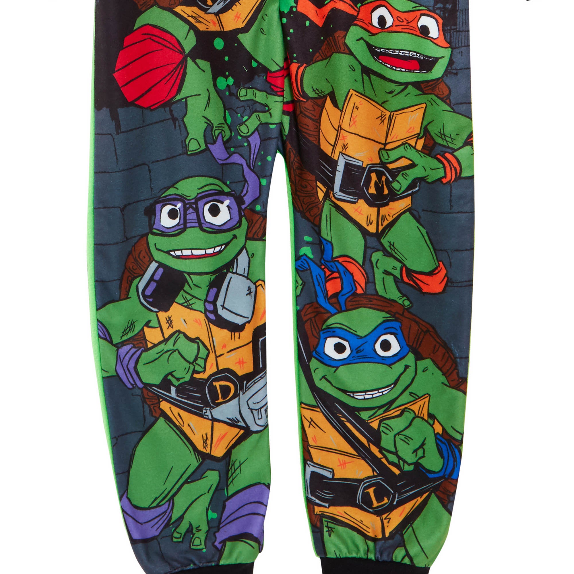 Teenage Mutant Ninja Turtles Fleece All In One Kids TMNT Pyjamas Pjs Nightwear