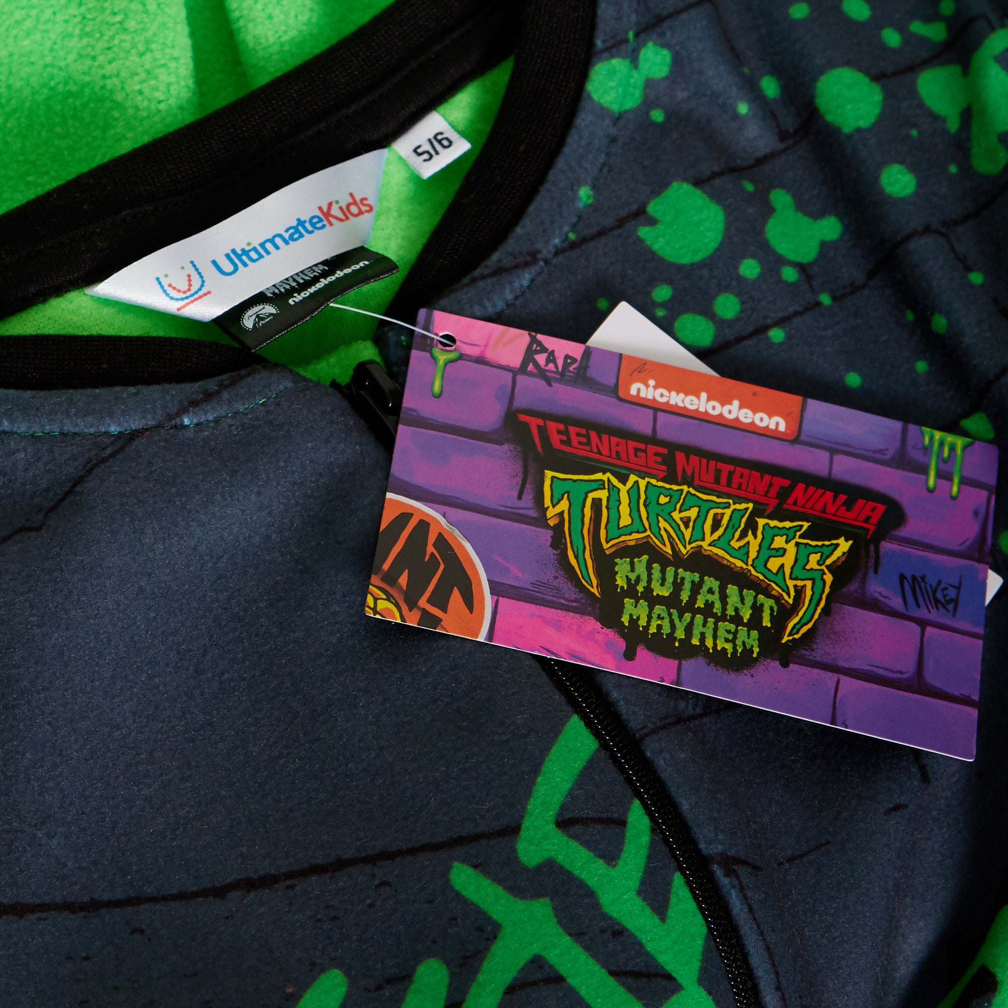 Teenage Mutant Ninja Turtles Fleece All In One Kids TMNT Pyjamas Pjs Nightwear