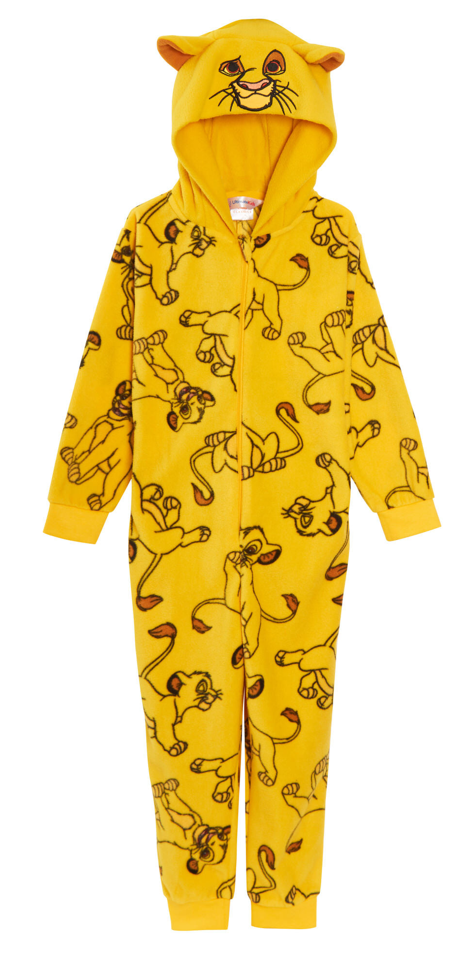 Disney Lion King All In One Boys Girls Simba Dress Up Pyjamas Kids Fleece Pjs