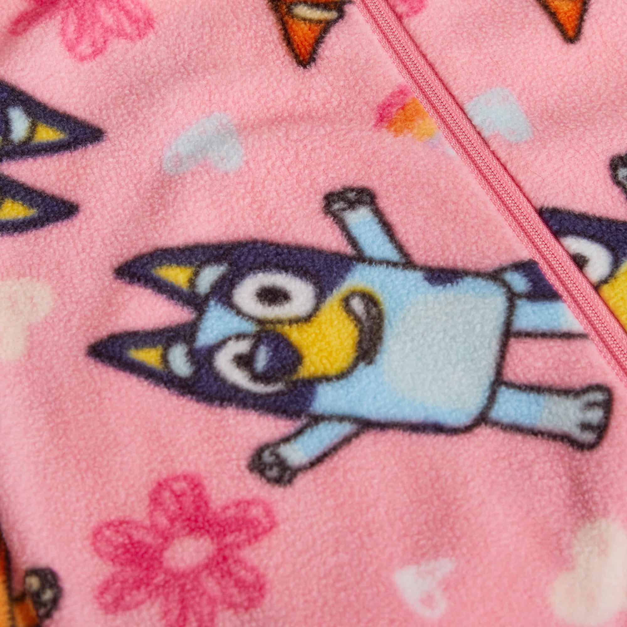 Girls Bluey All In One Dress Up 3D Hood Pyjamas For Kids Fleece Pjs Nightwear