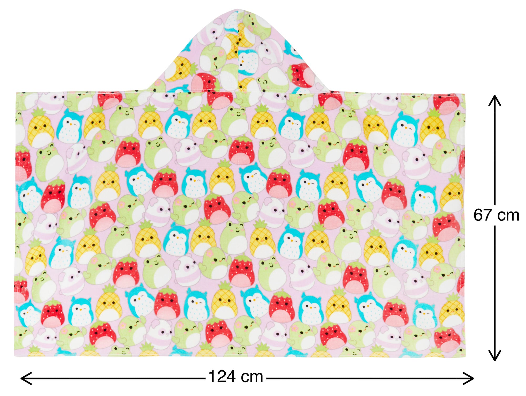 Kids Squishmallows Hooded Towel Girls Poncho 100% Cottton Beach Towel Bath Towel Changing Wrap
