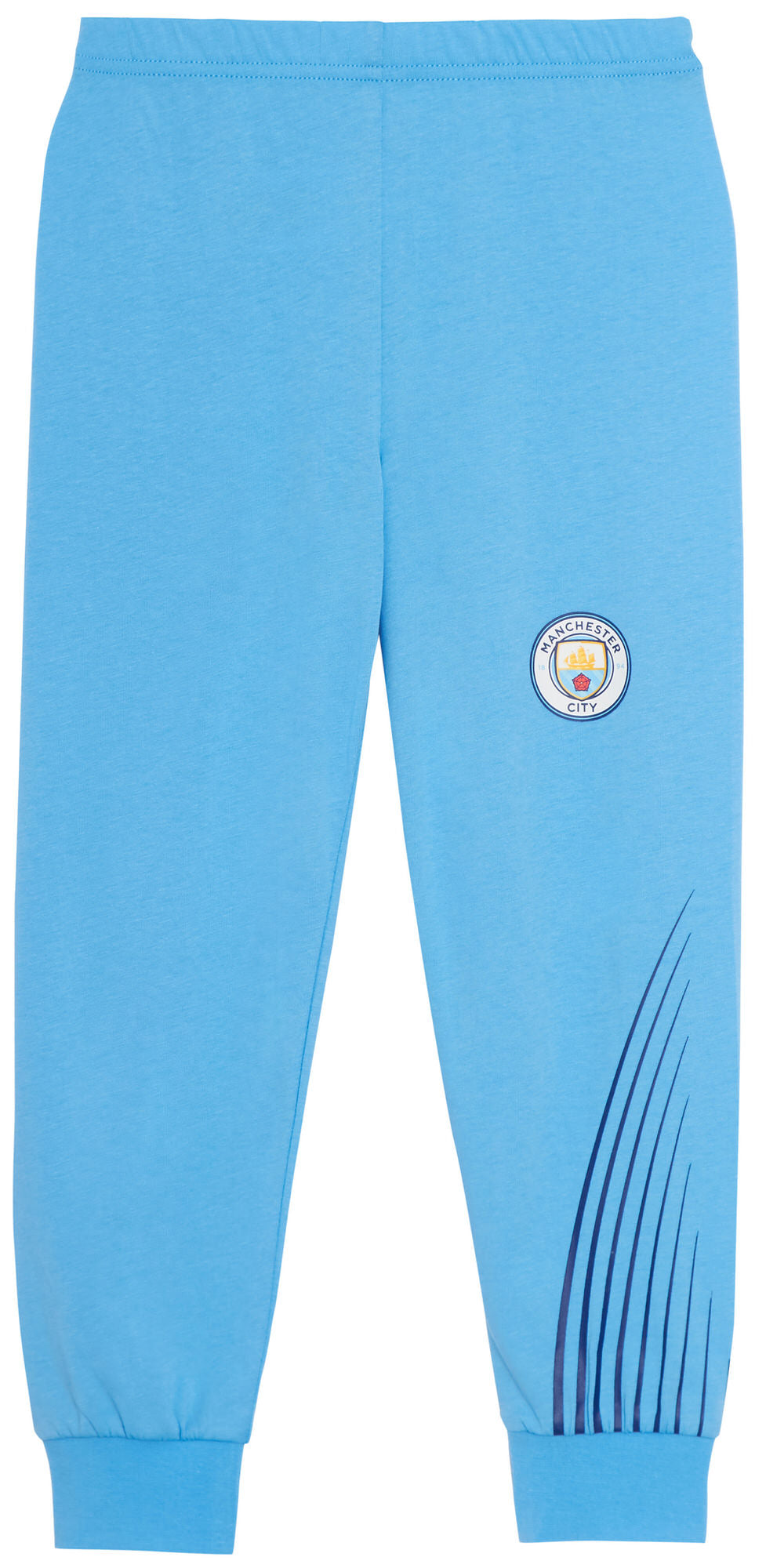 Kids Manchester City Pyjamas + Hooded Dressing Gown 3 Piece Nightwear Football Robe + Pjs Set