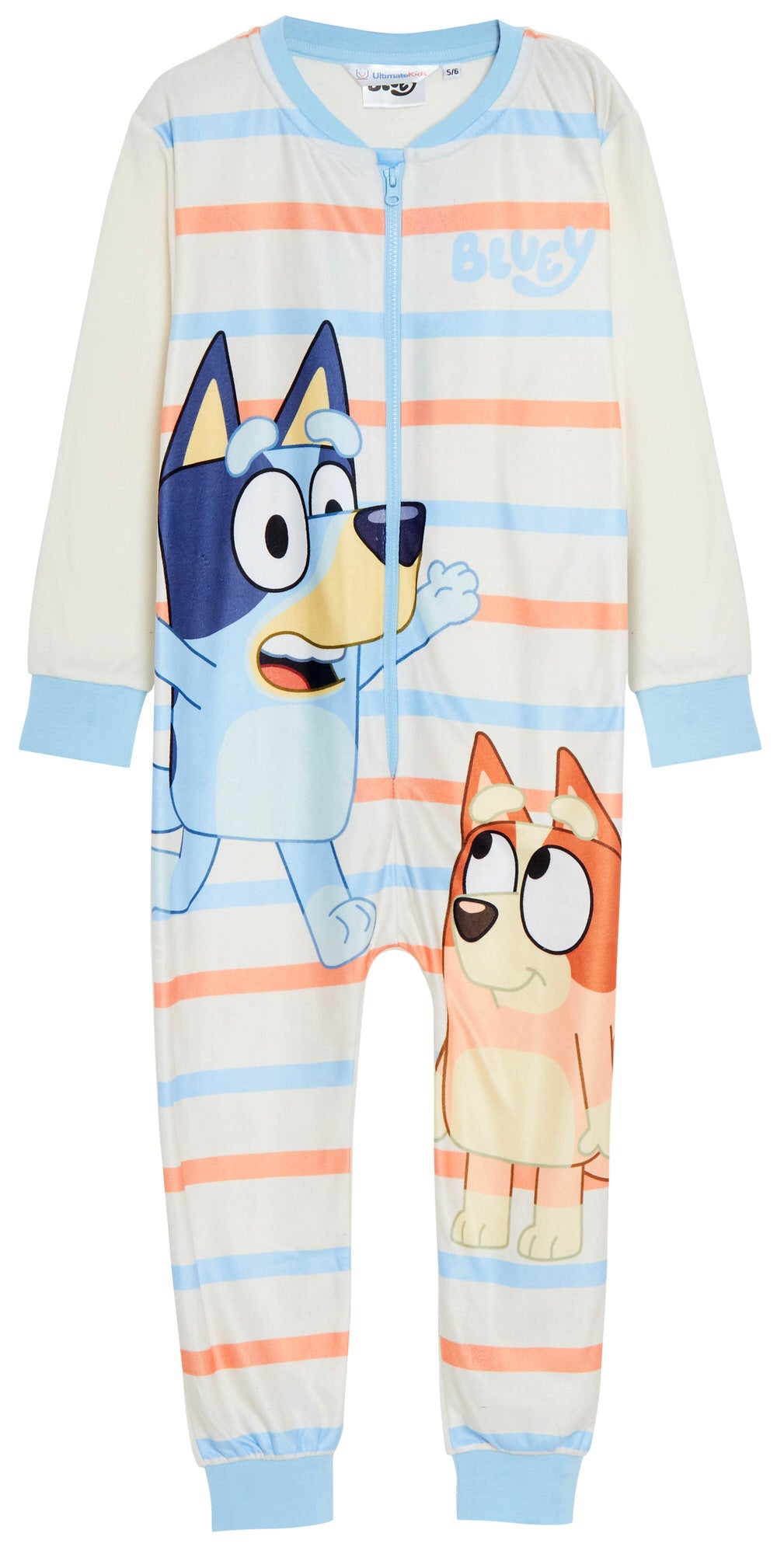 Kids Bluey Onesie For Kids All In One Girls Boys Pyjamas Fleece Pjs Zipped Sleepsuit