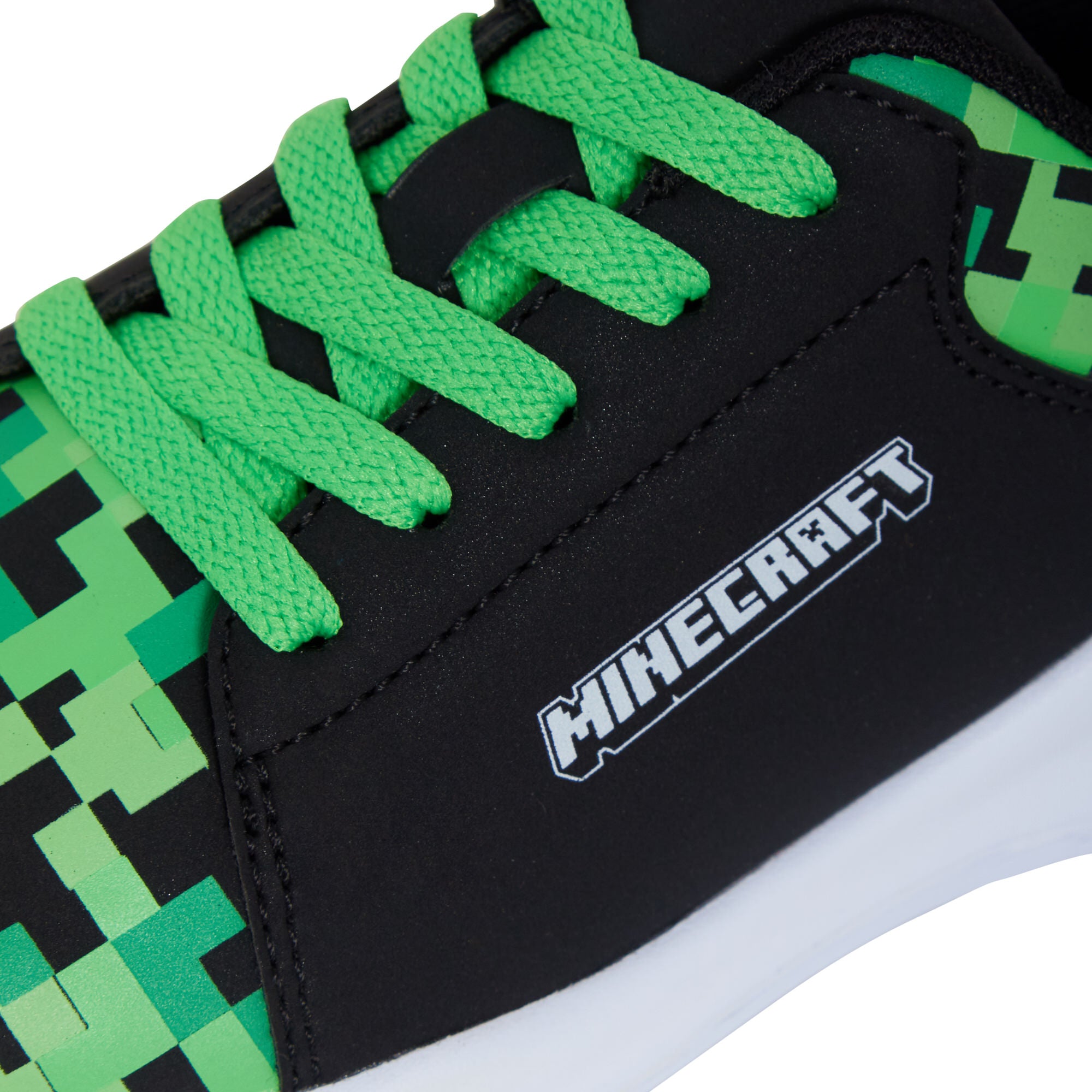 Boys Minecraft Trainers Kids Creeper Gamer Lightweight Sports Shoes Easy Fasten