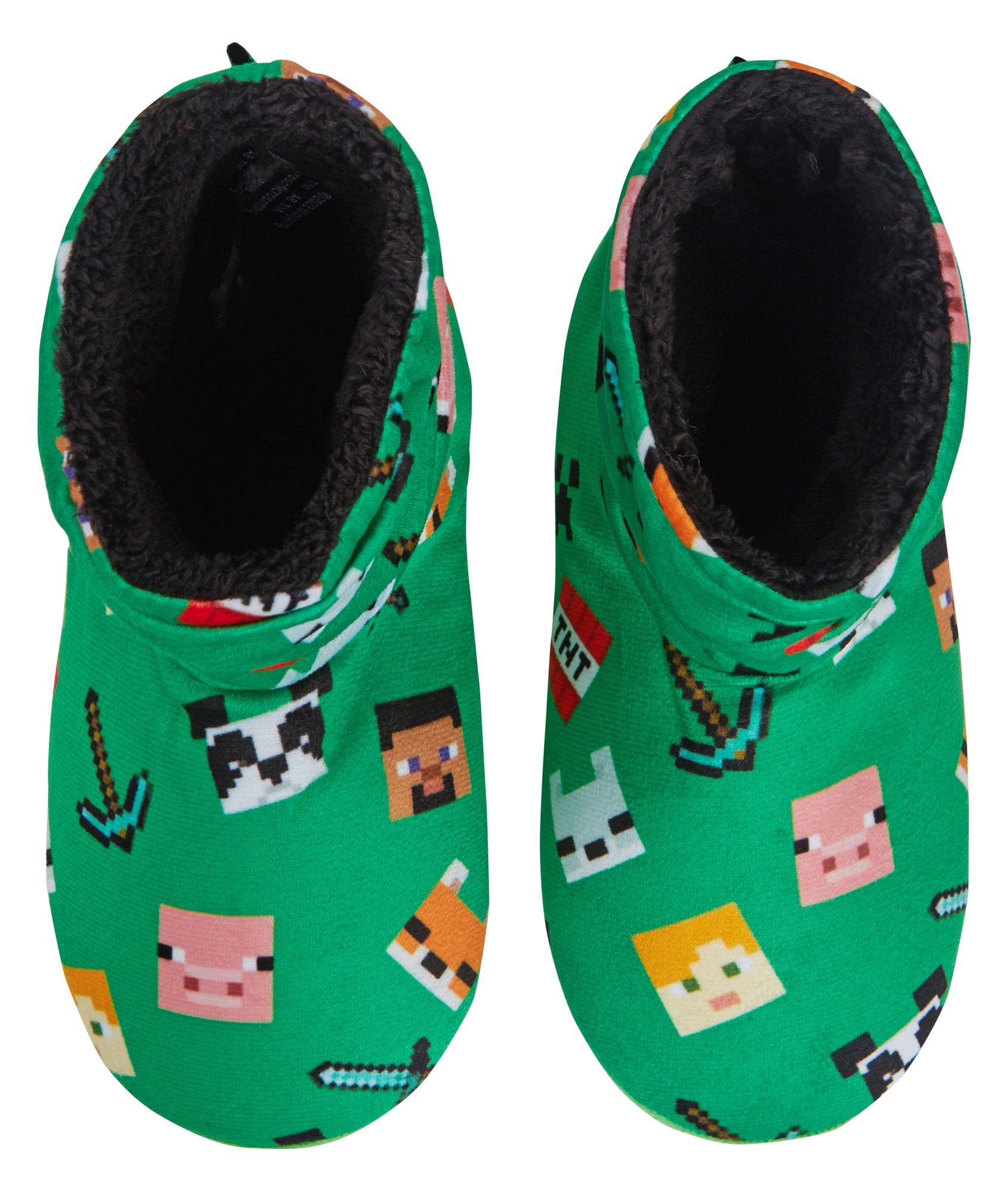 Minecraft Slipper Boots Kids Slouch Gamer Fleece Slippers Girls Boys House Shoes