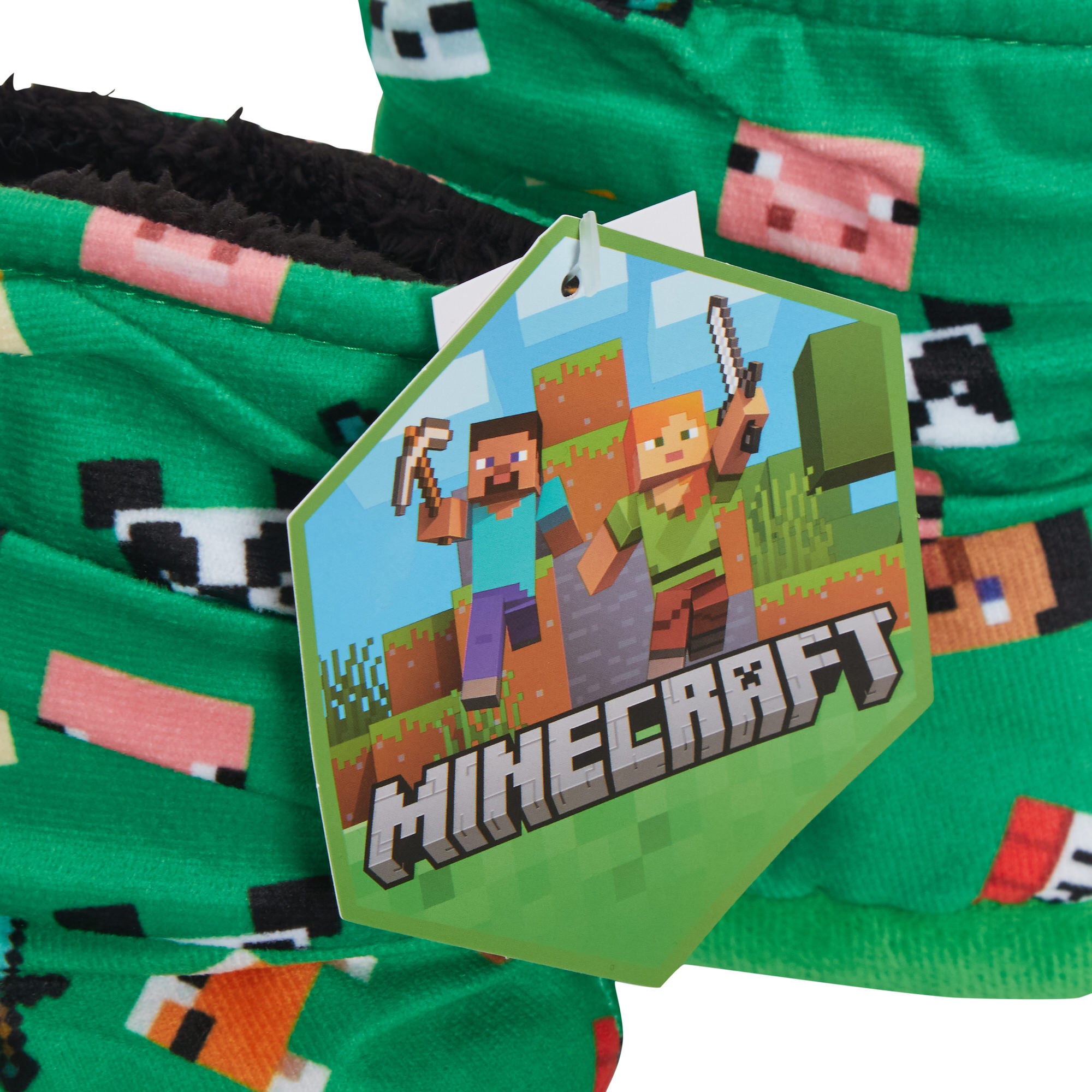 Minecraft Slipper Boots Kids Slouch Gamer Fleece Slippers Girls Boys House Shoes