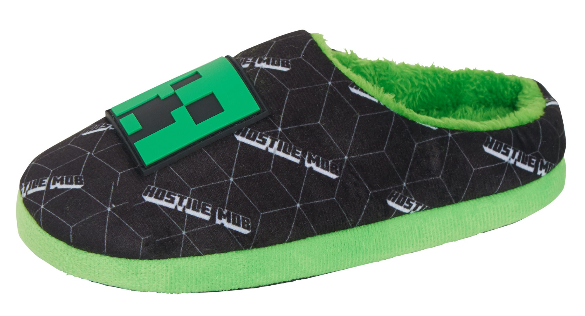 Boys Minecraft Slippers Kids Creeper Gaming Open Back Mules Slip On House Shoes